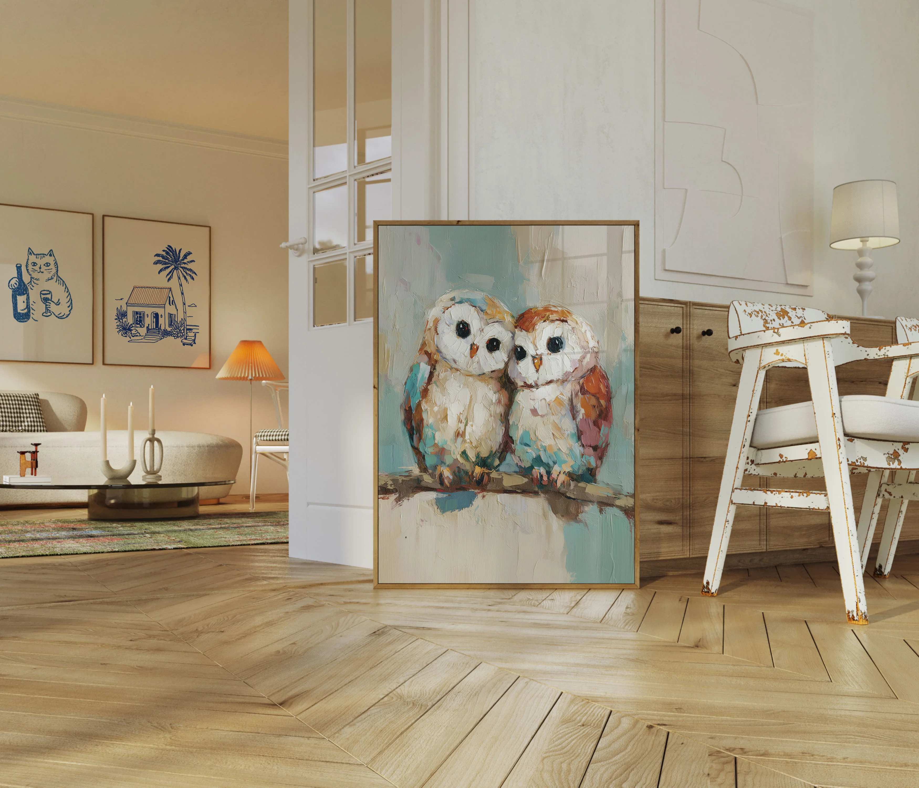 Two Owls Together Poster - Image 5