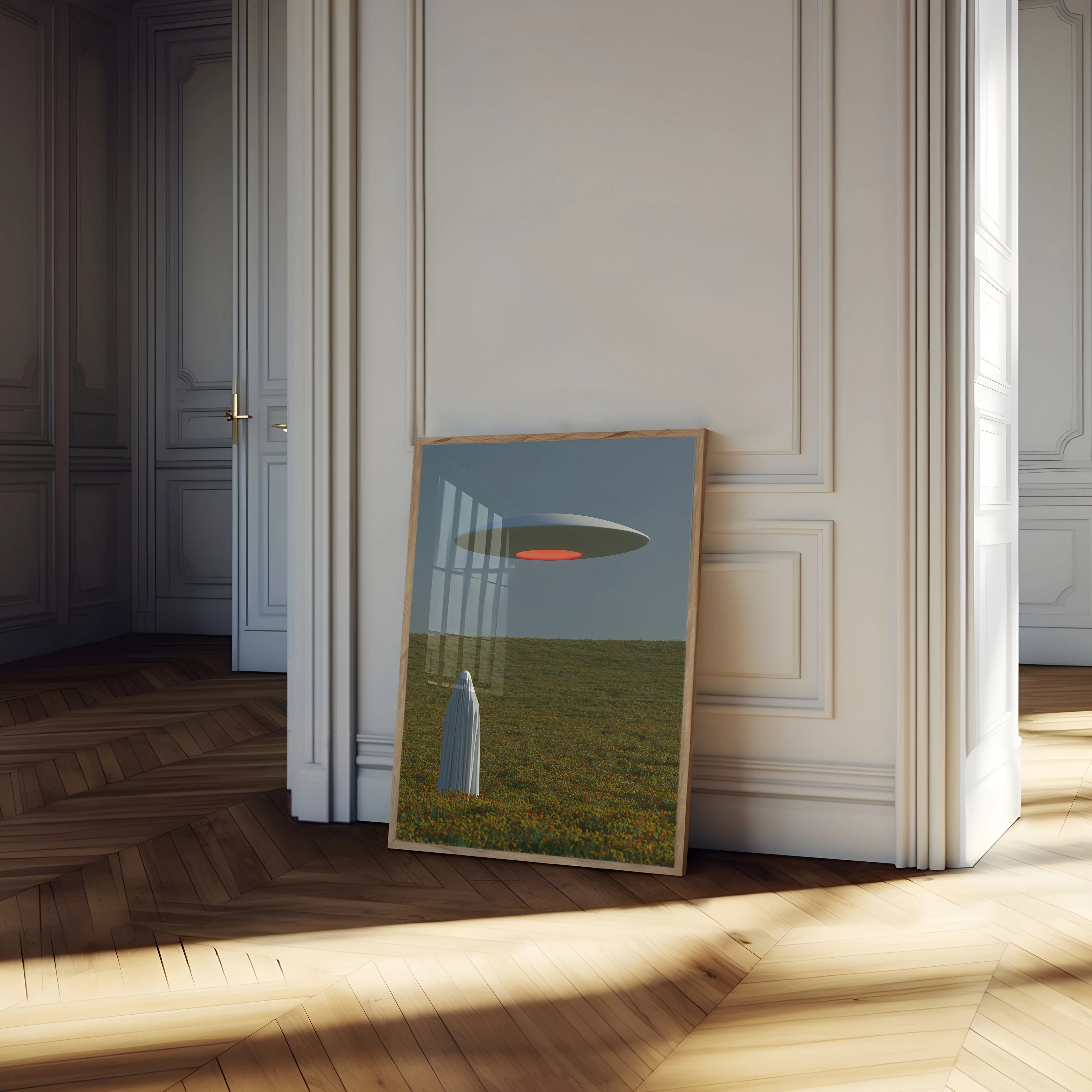 UFO Over Wildflower Field Poster - Image 4