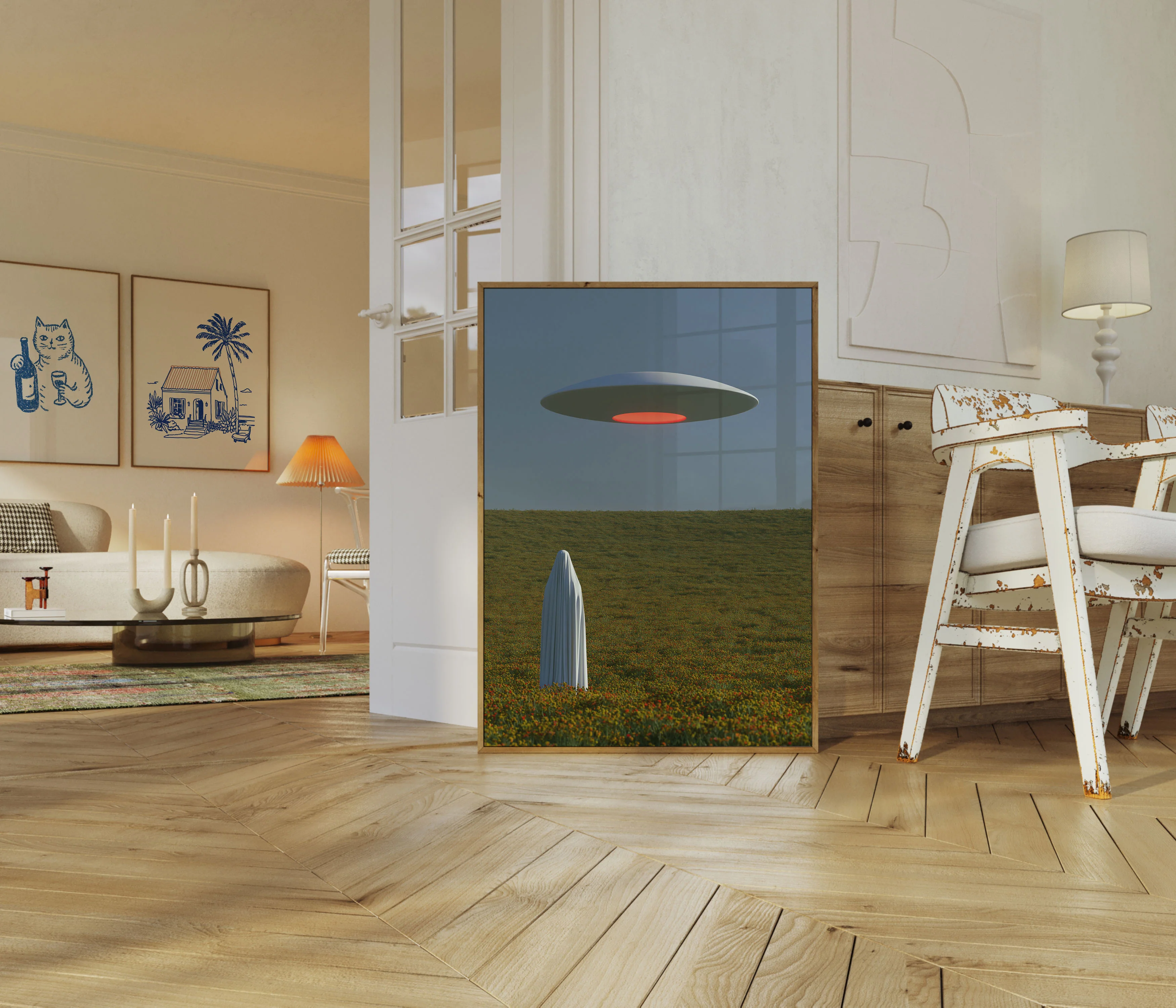 UFO Over Wildflower Field Poster - Image 5