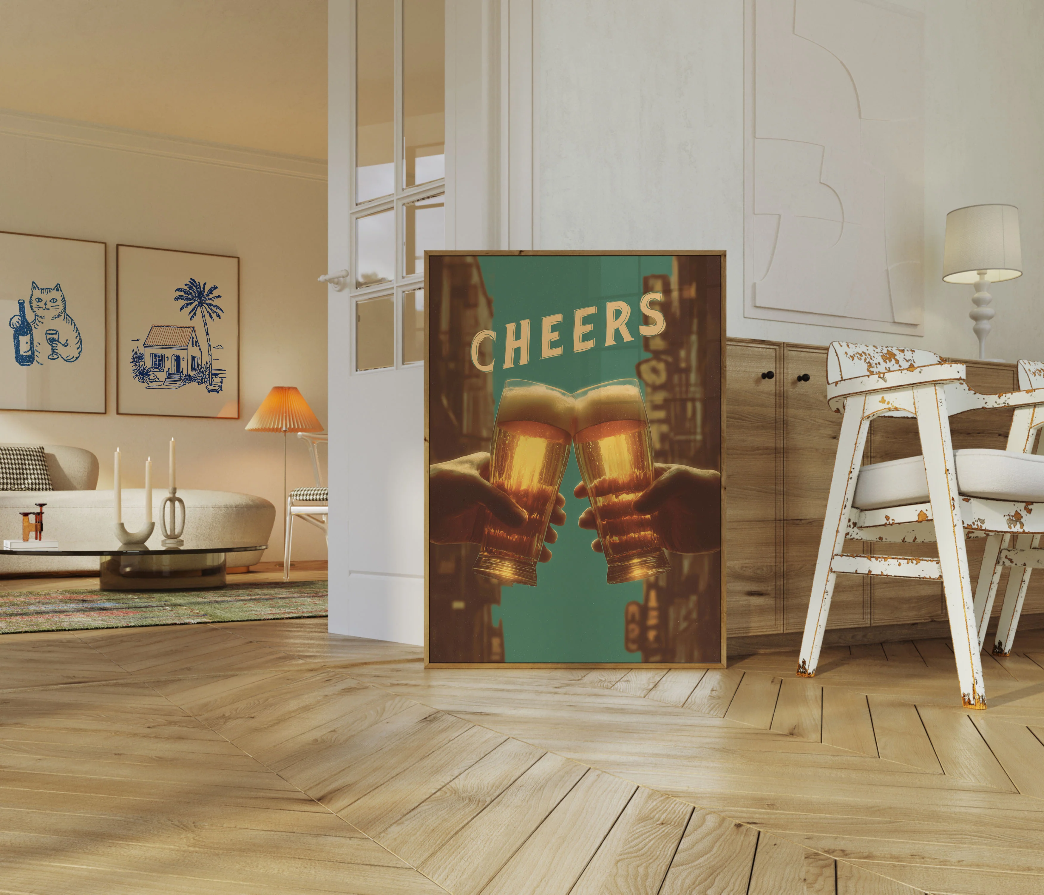 Urban Beer Toast Vintage Poster - Image 5