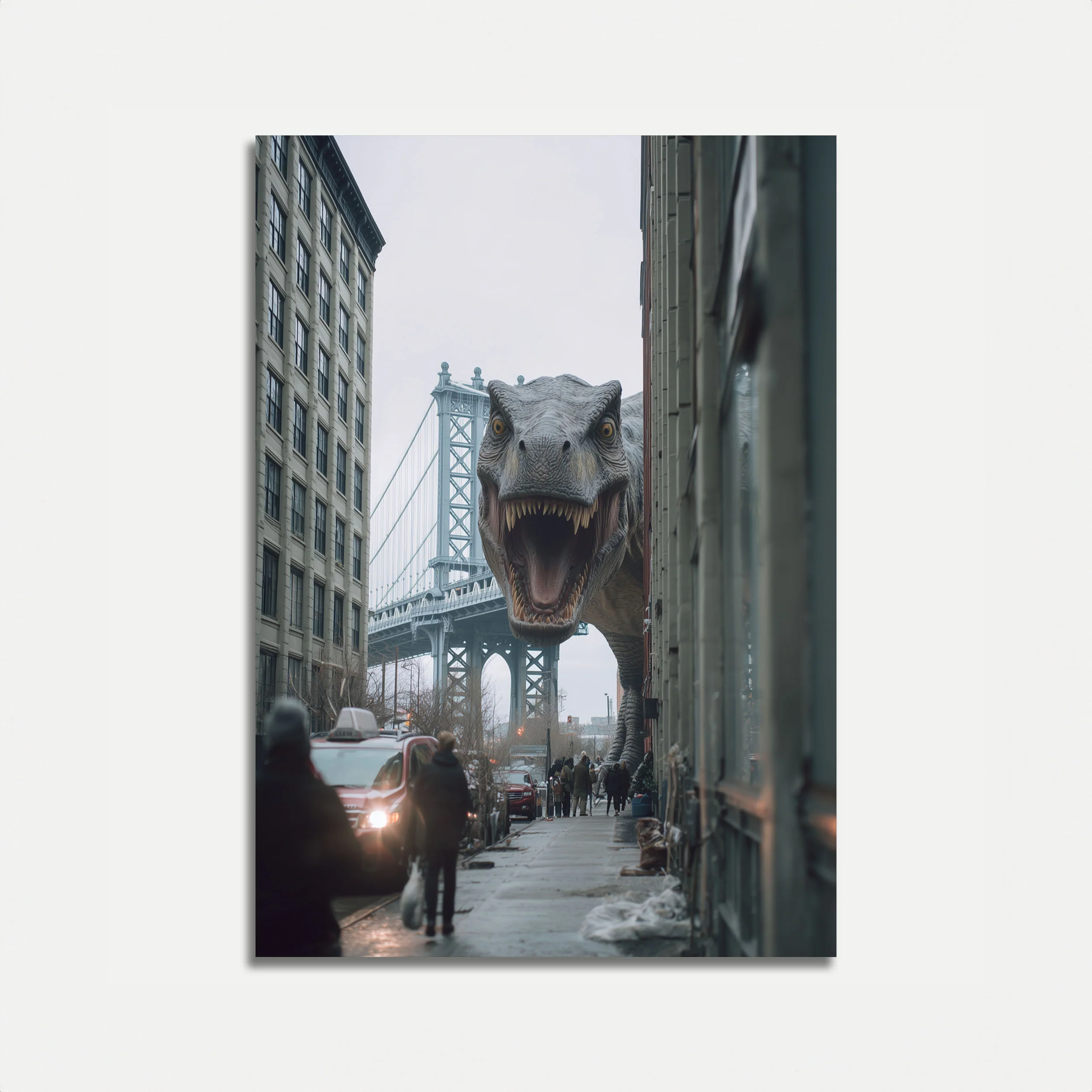 Urban Dinosaur Manhattan Bridge Poster