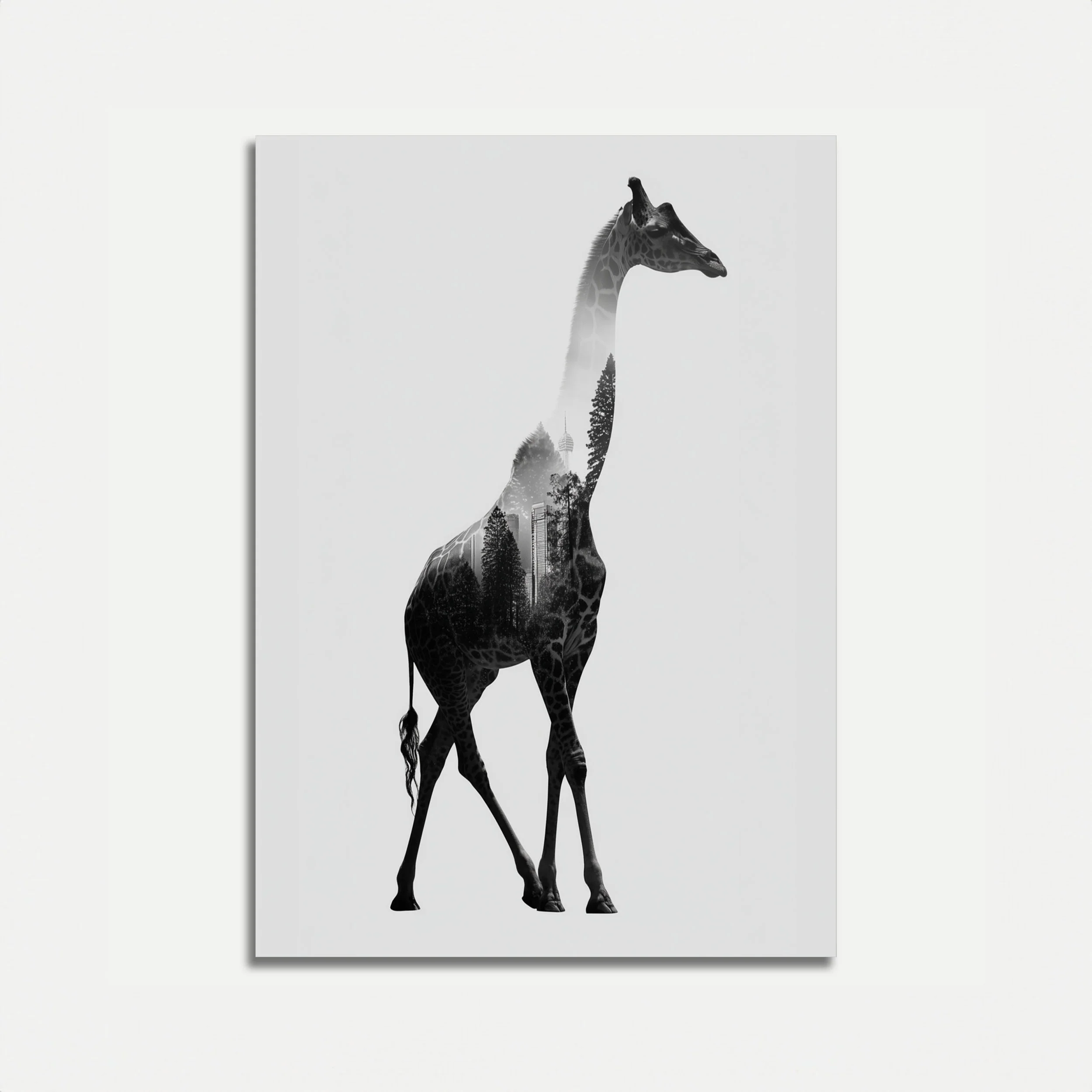 Urban Nature Giraffe Silhouette Poster