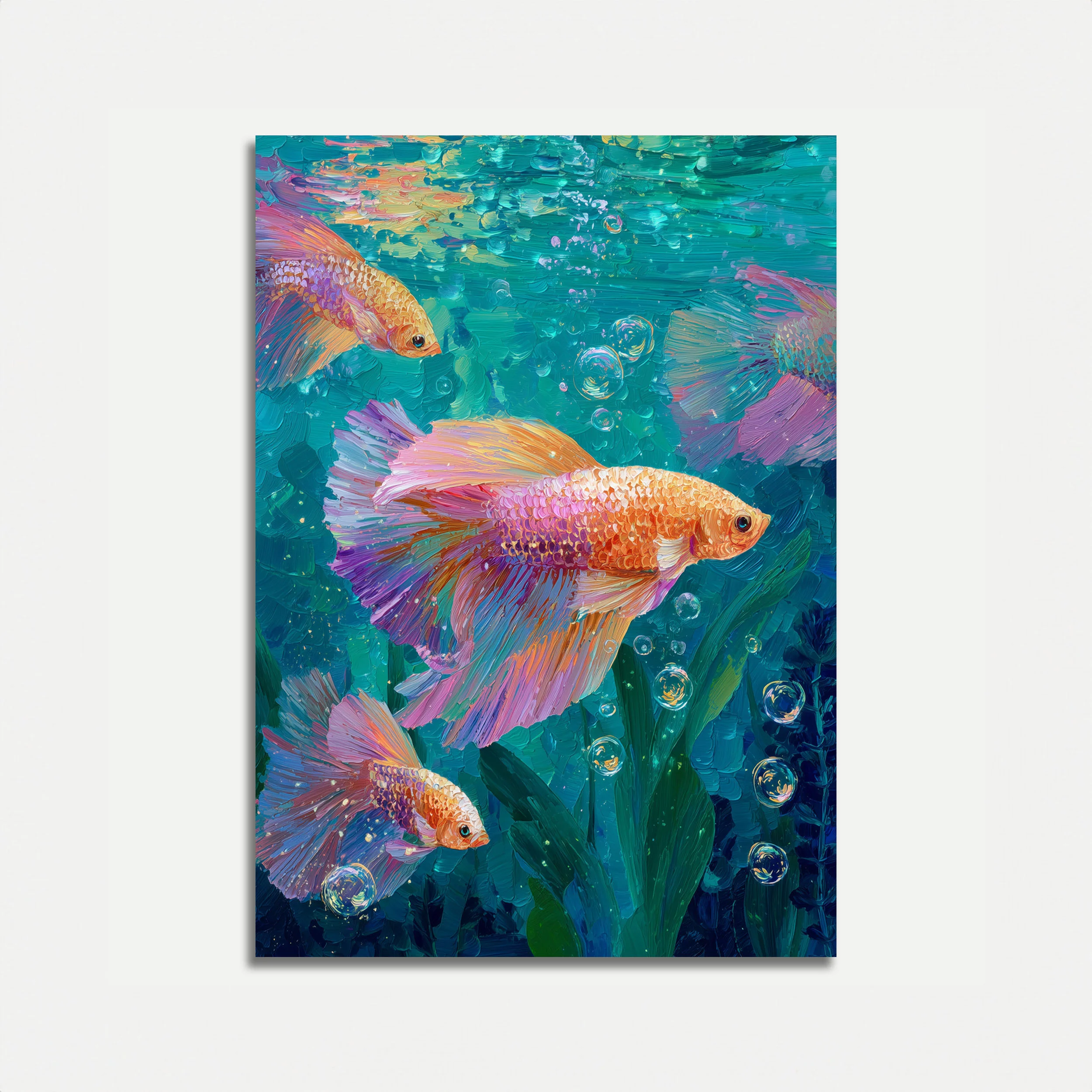 Vibrant Betta Fish Underwater Poster