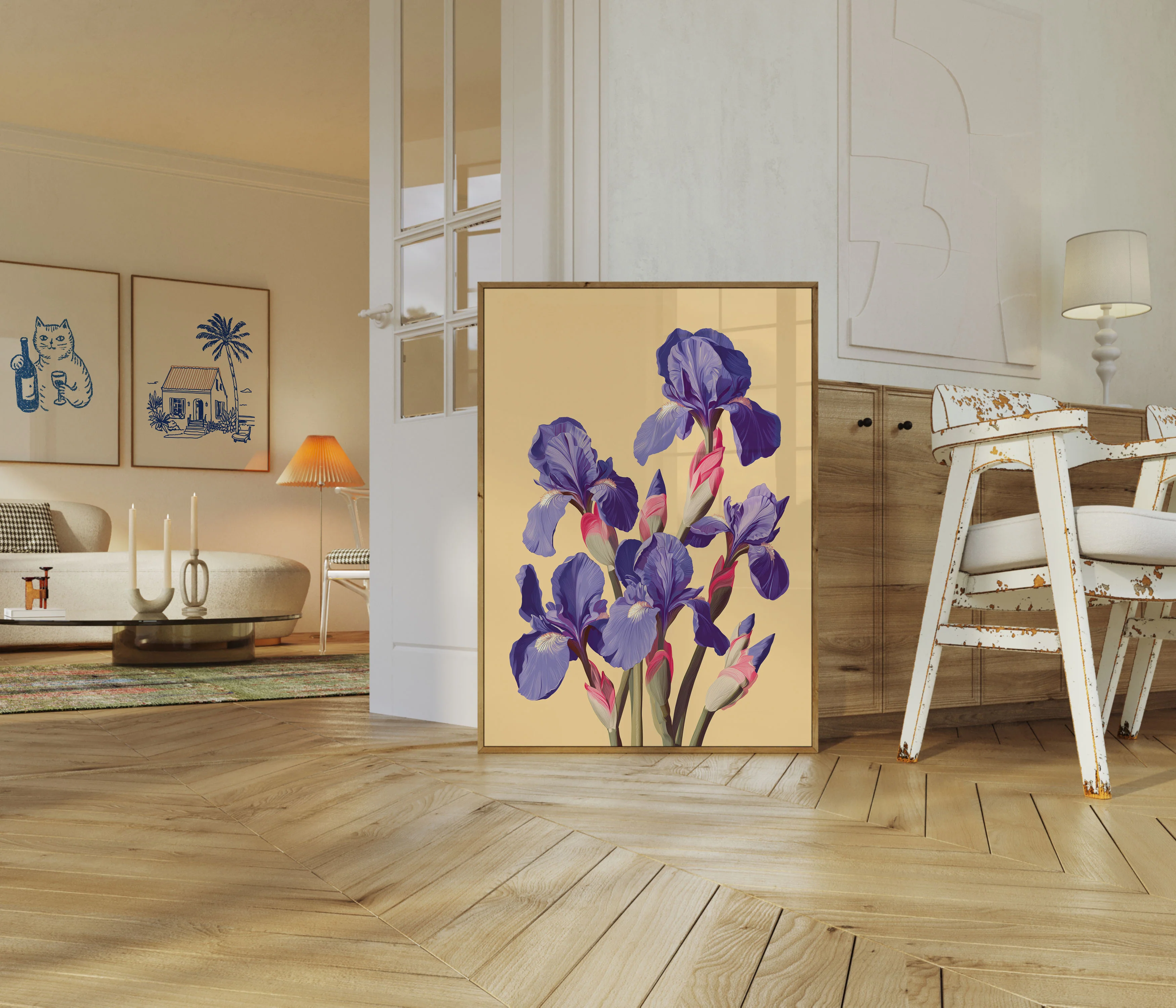 Vibrant Blue Iris Botanical Poster - Image 5