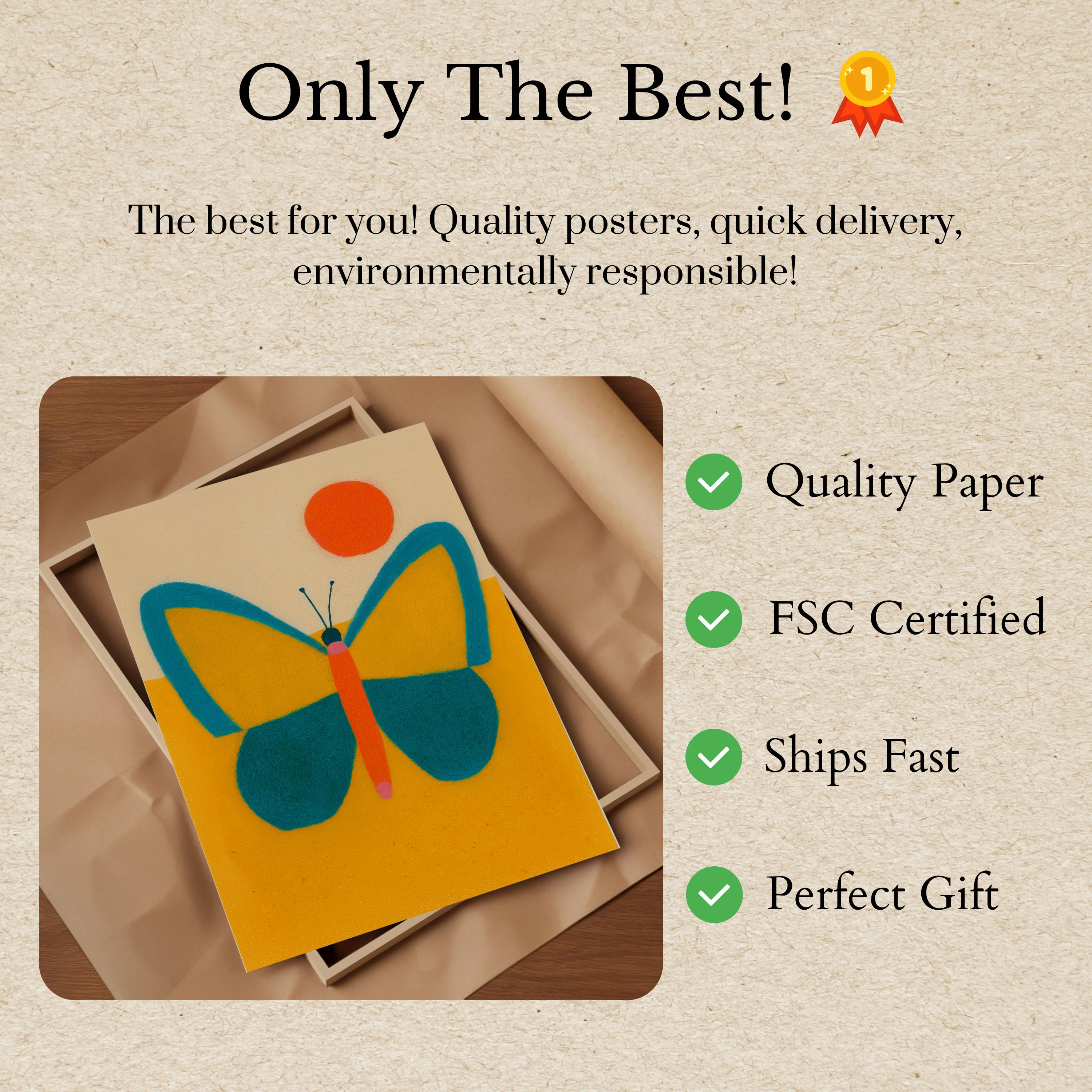 Vibrant Butterfly Sunset Poster - Image 3