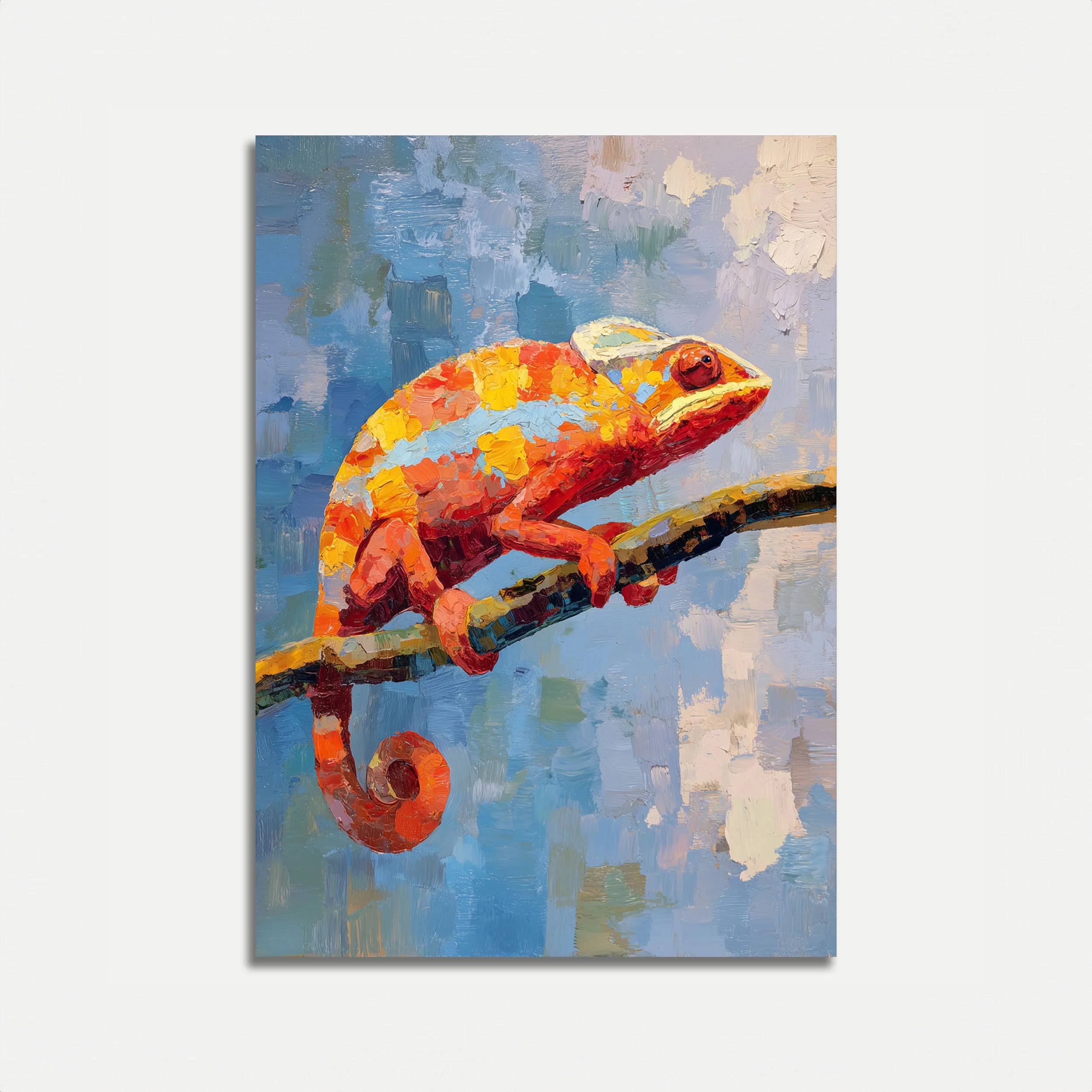 Vibrant Chameleon on Branch Poster