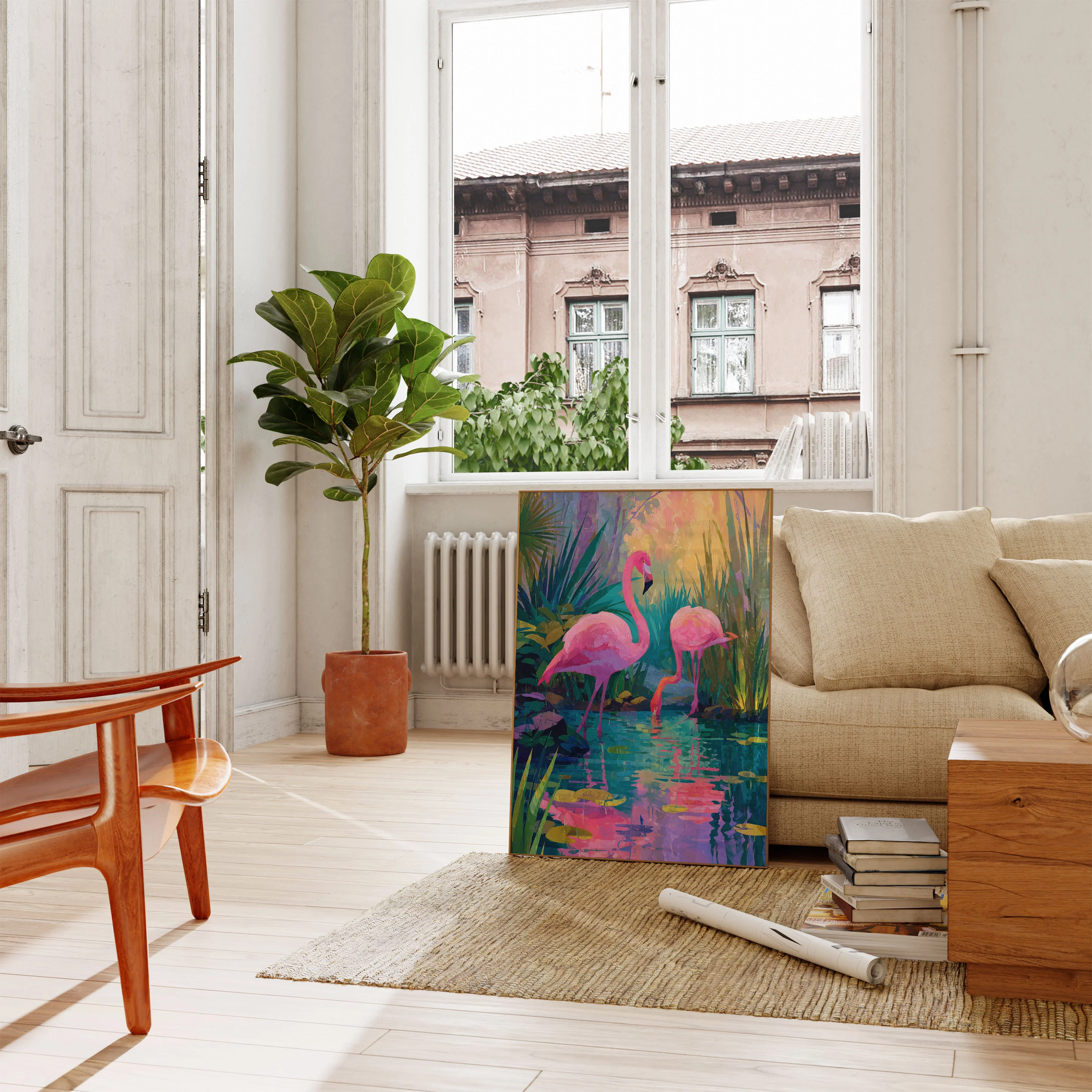 Vibrant Flamingos in Paradise Poster - Image 2
