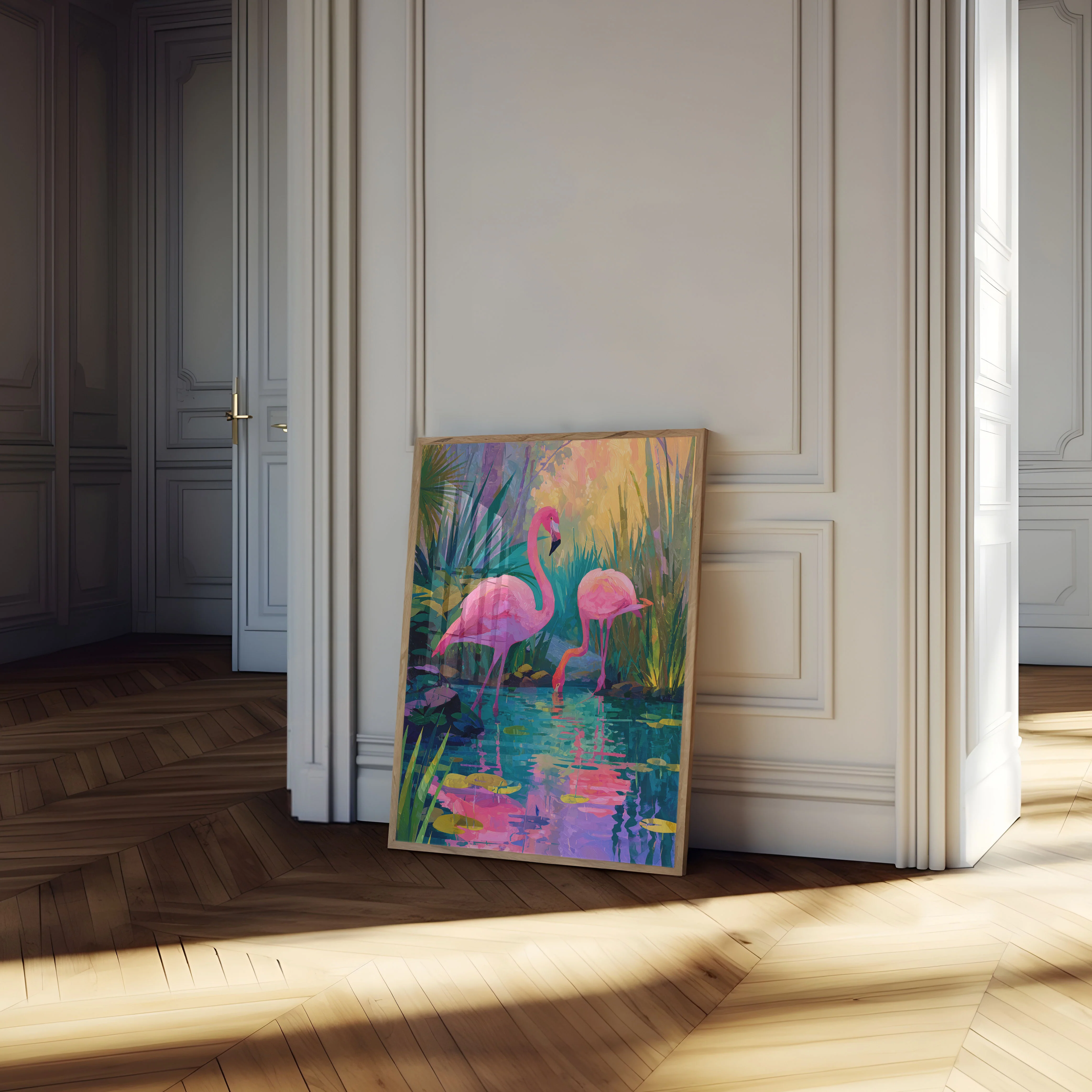 Vibrant Flamingos in Paradise Poster - Image 4