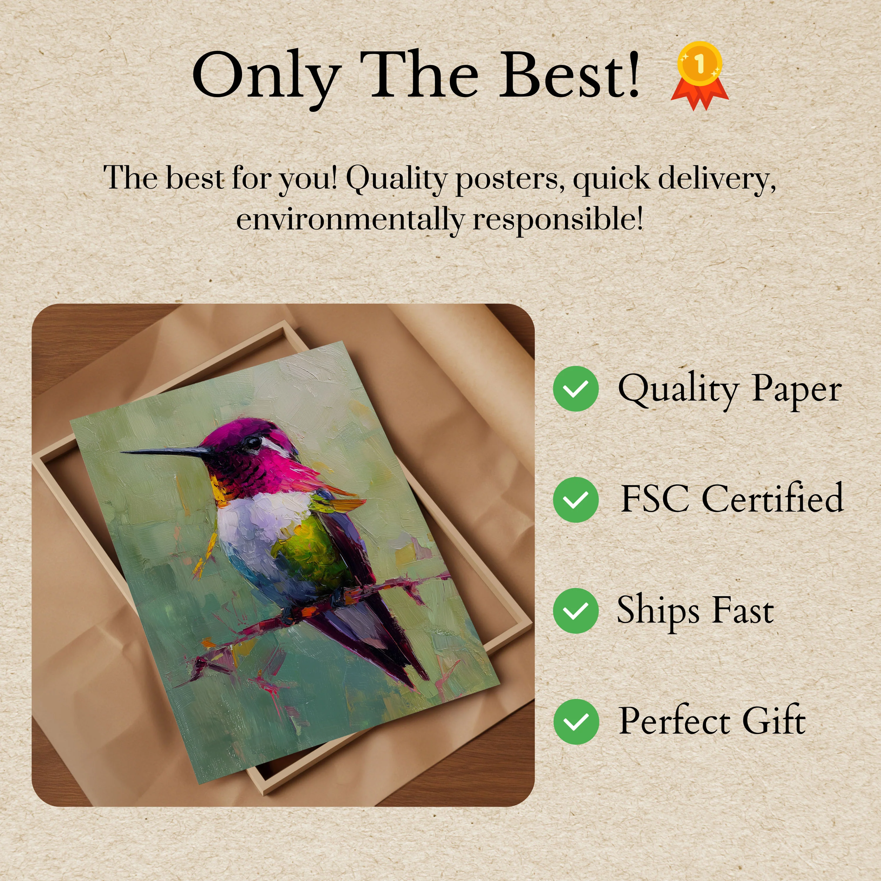 Vibrant Hummingbird Color Splash Poster - Image 3