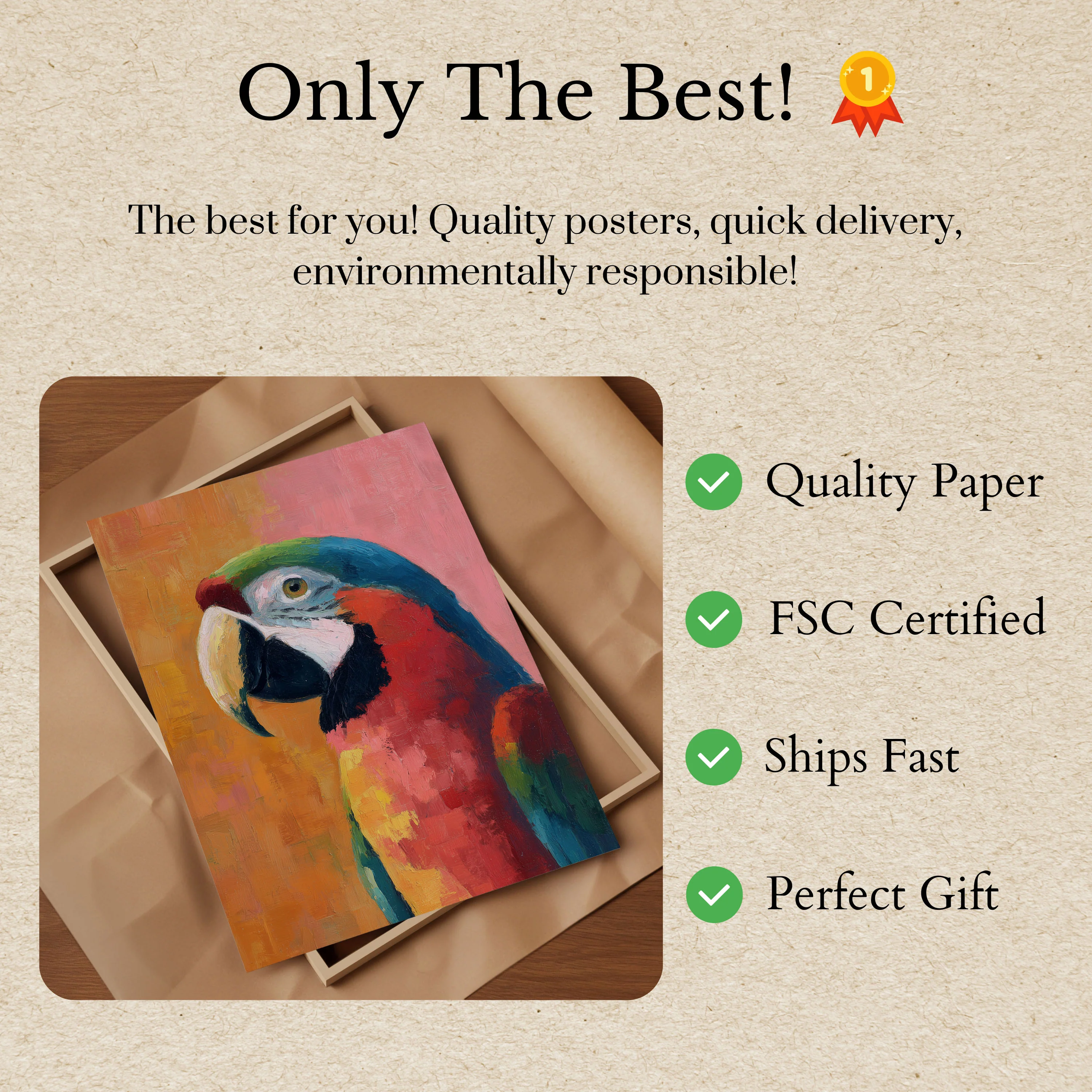 Vibrant Macaw Profile Poster - Image 3