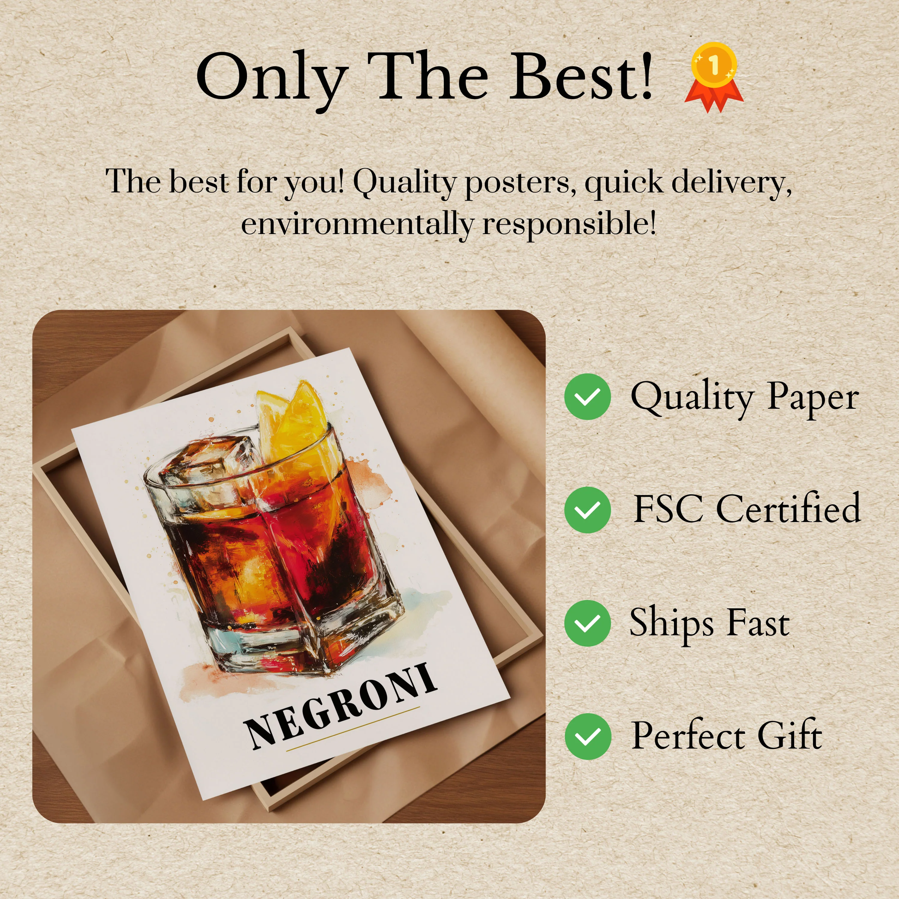 Vibrant Negroni Cocktail Poster - Image 3