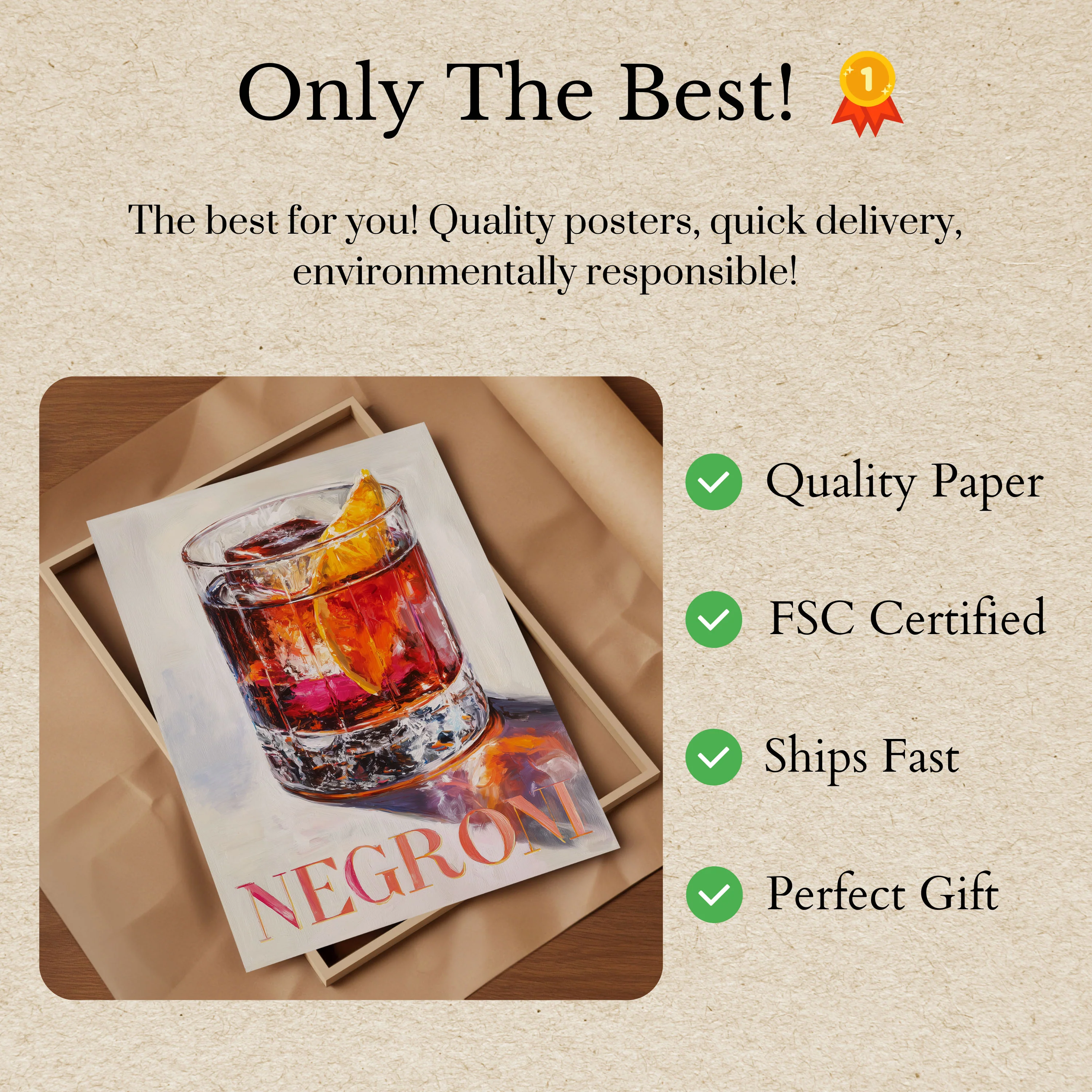 Vibrant Negroni Cocktail Poster - Image 3