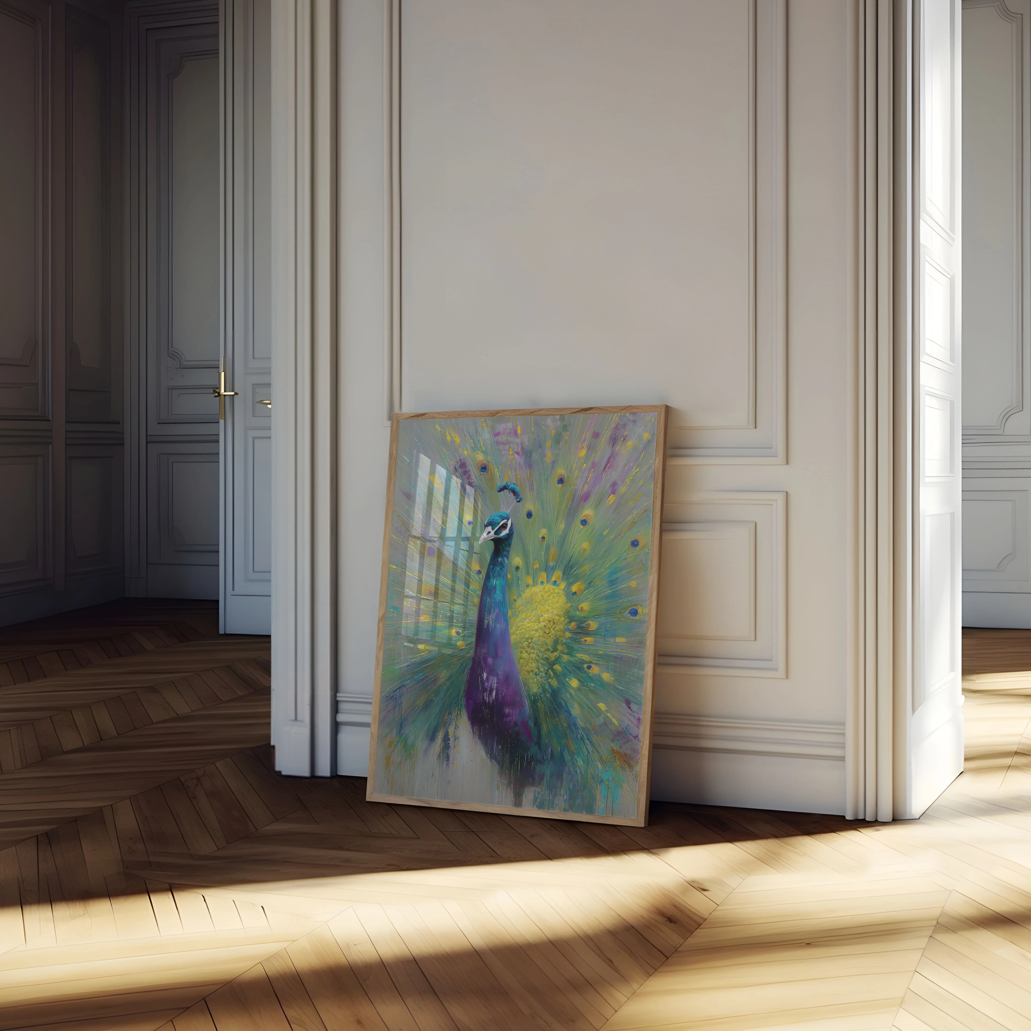 Vibrant Peacock Explosion Poster - Image 4