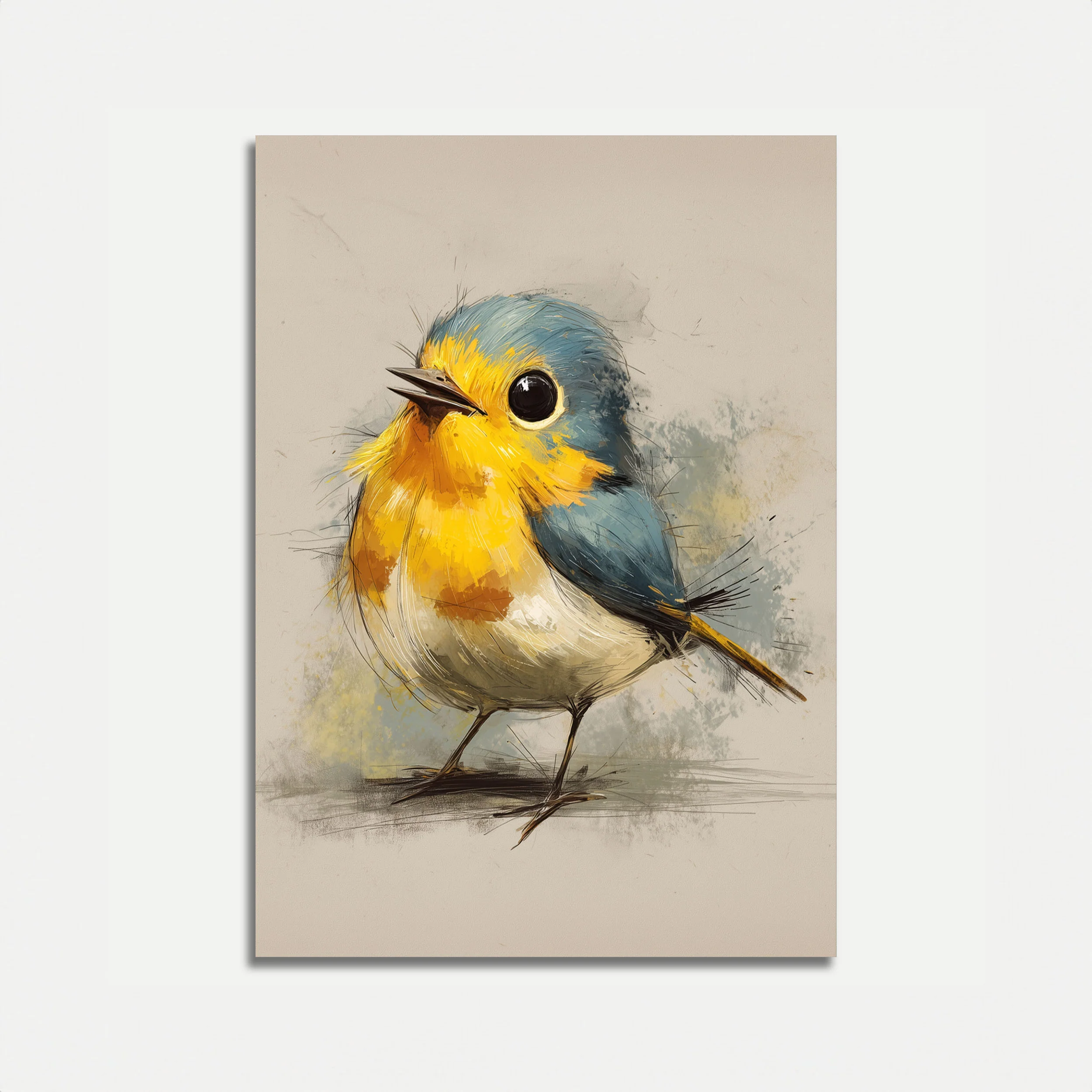 Vibrant Robin Watercolor Poster