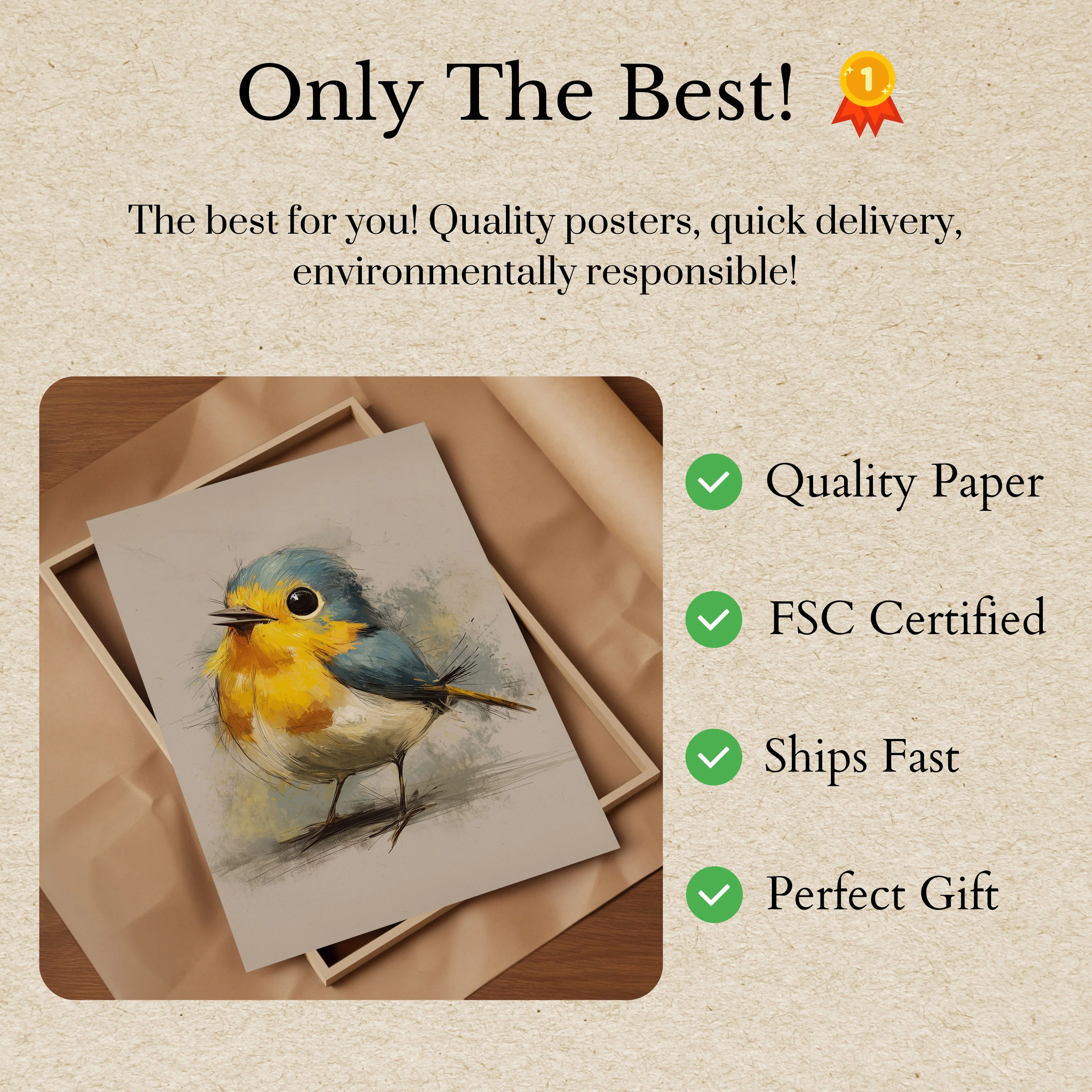 Vibrant Robin Watercolor Poster - Image 3