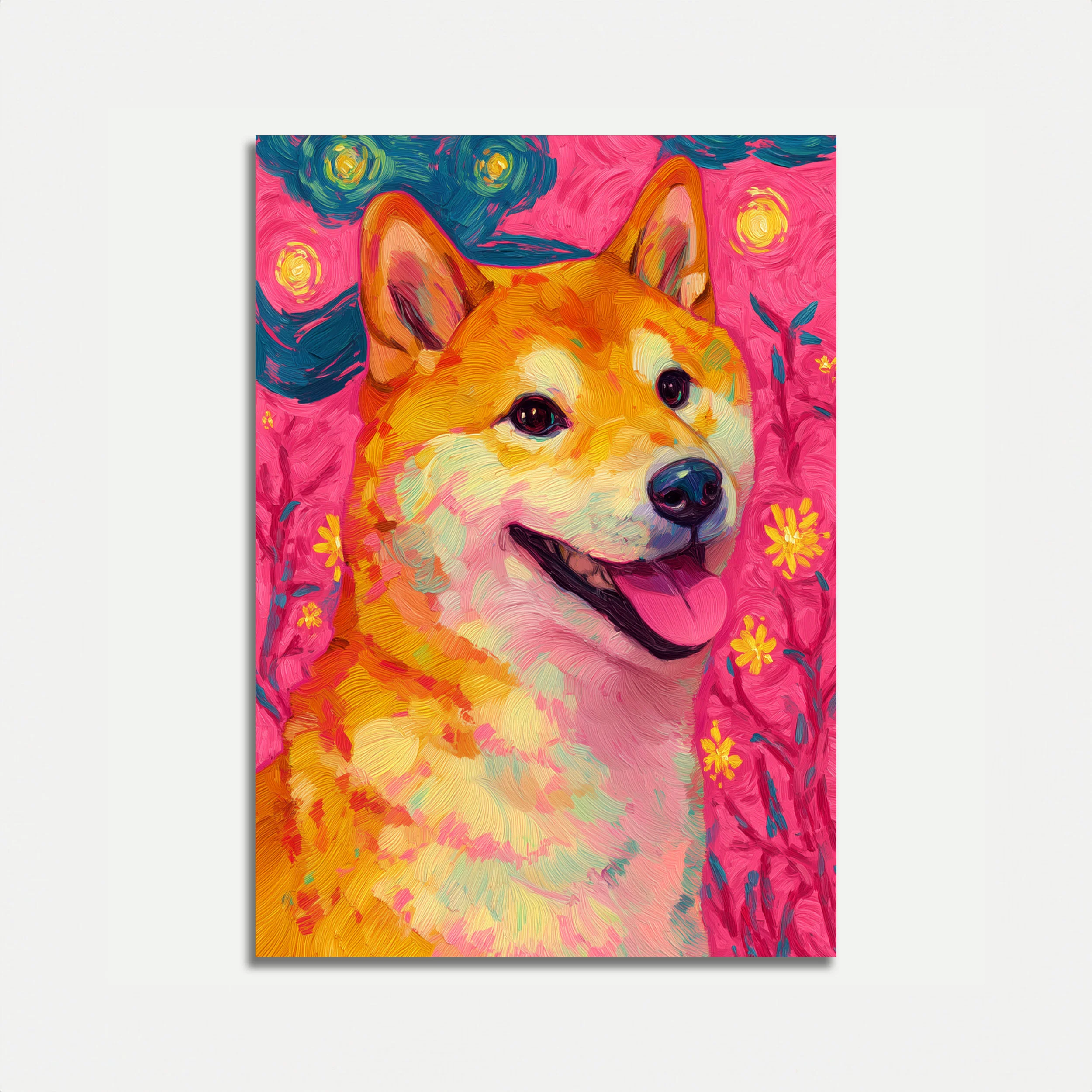 Vibrant Shiba Inu Art Poster