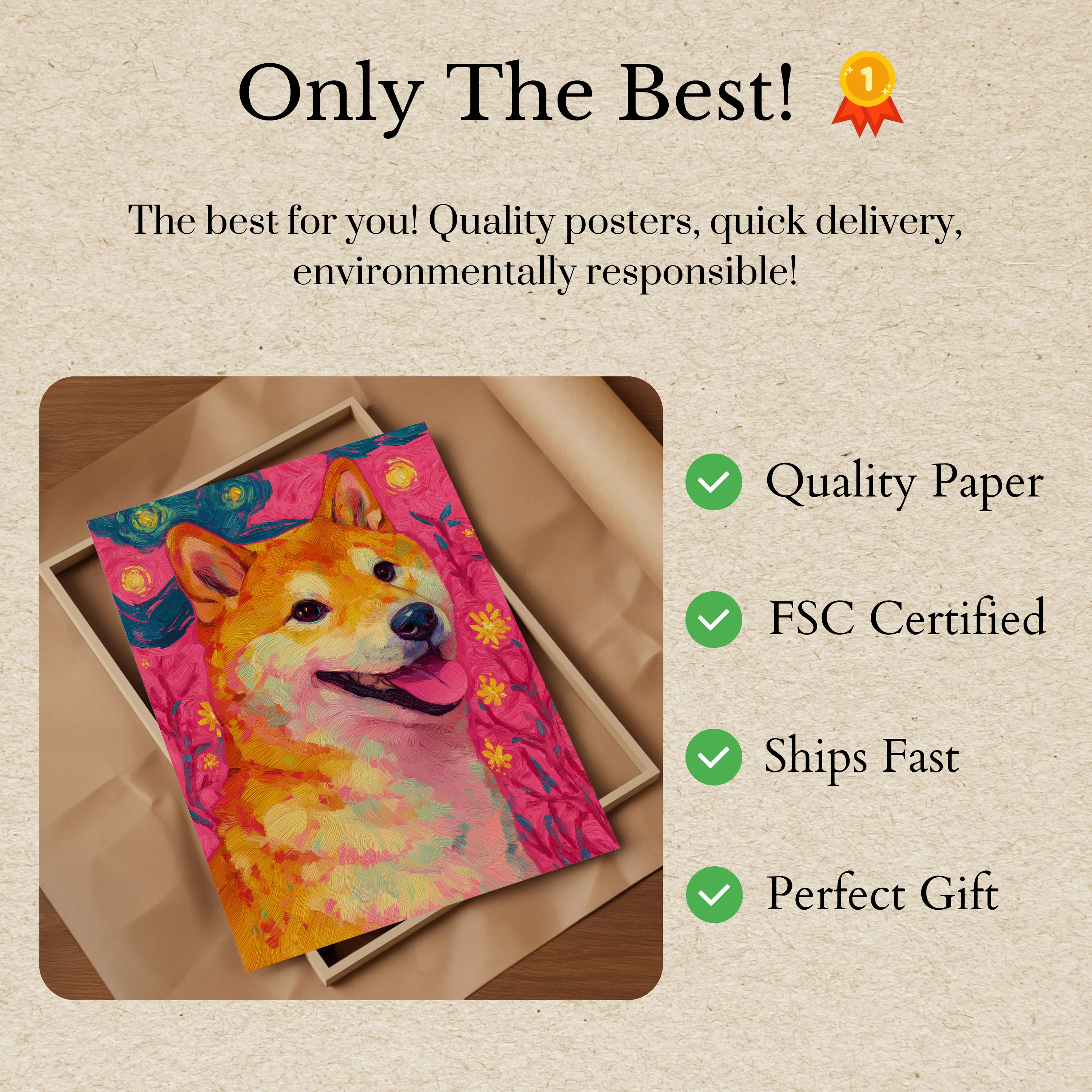 Vibrant Shiba Inu Art Poster - Image 3