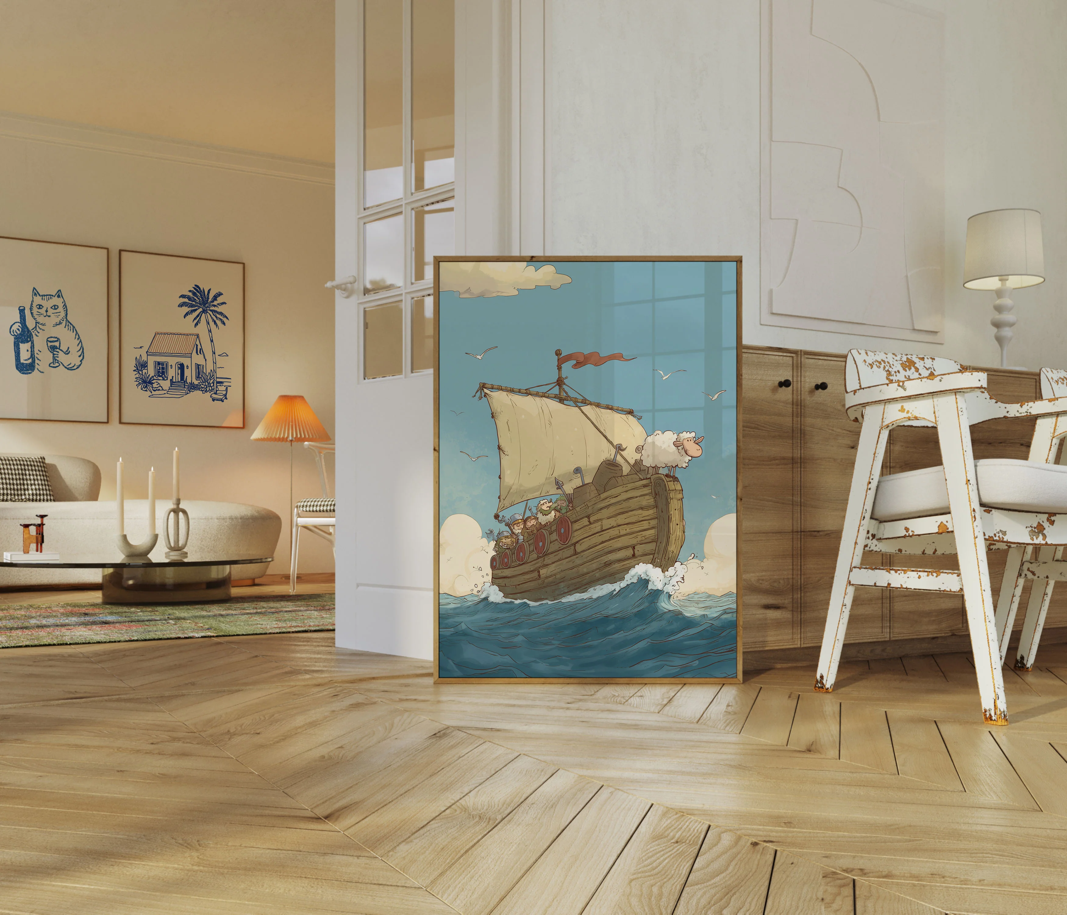 Viking Sheep Sailing Adventure Poster - Image 5