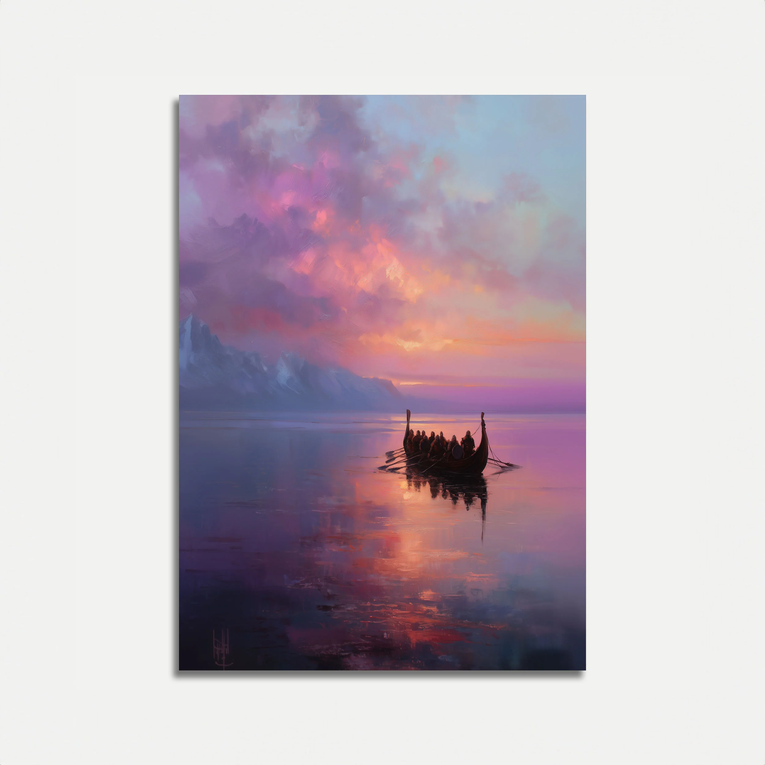 Viking Voyage at Sunset Poster