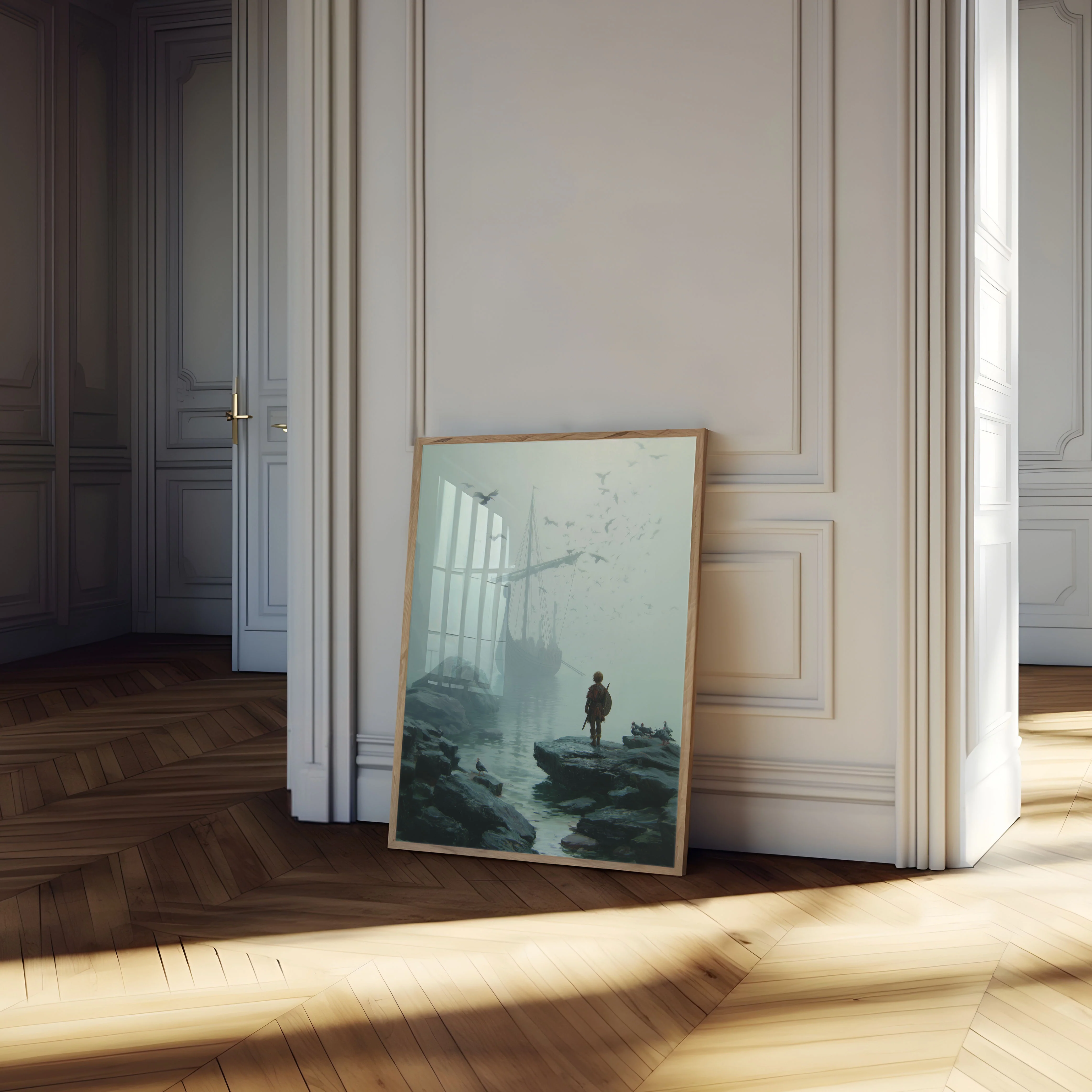 Viking Warrior at the Fjord Poster - Image 4