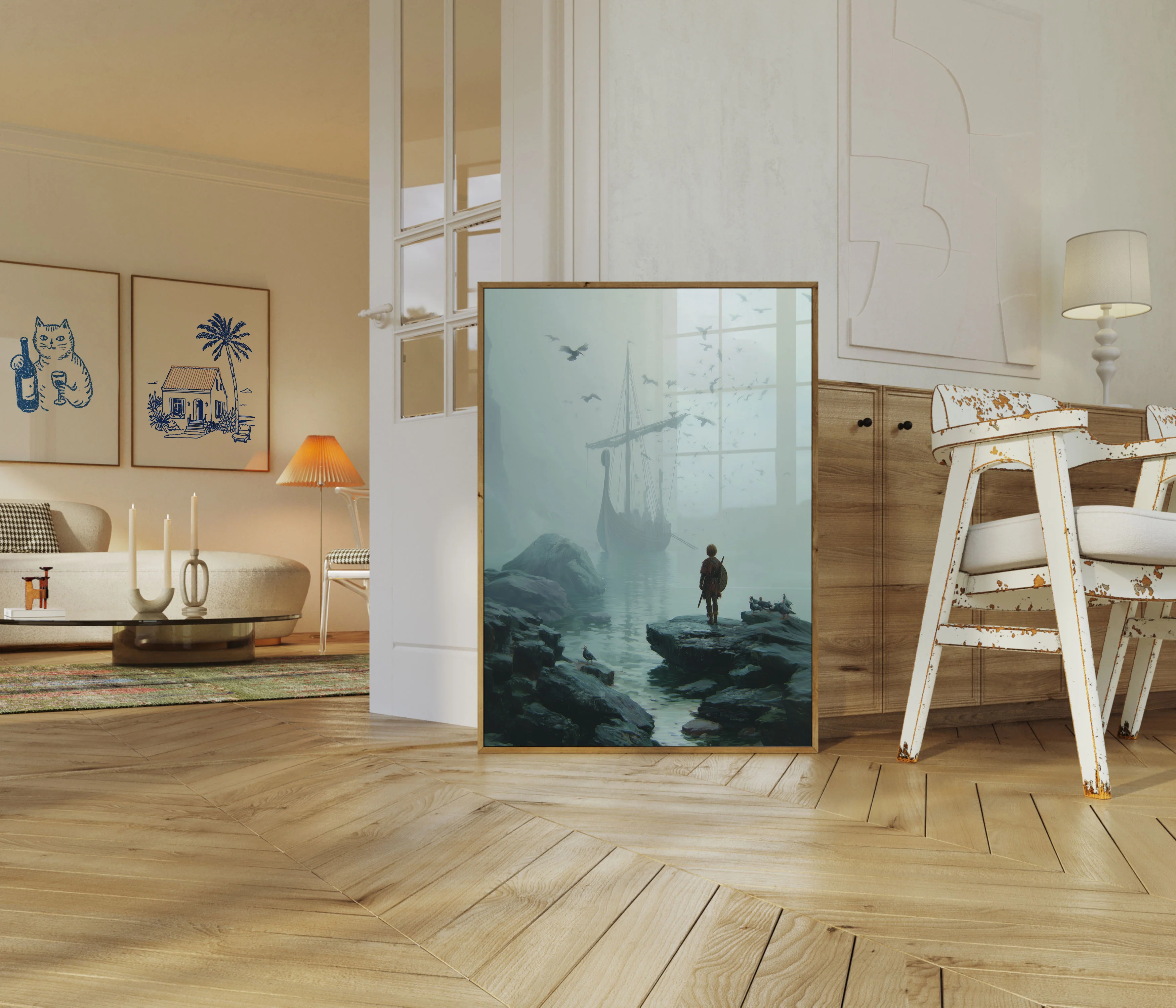 Viking Warrior at the Fjord Poster - Image 5