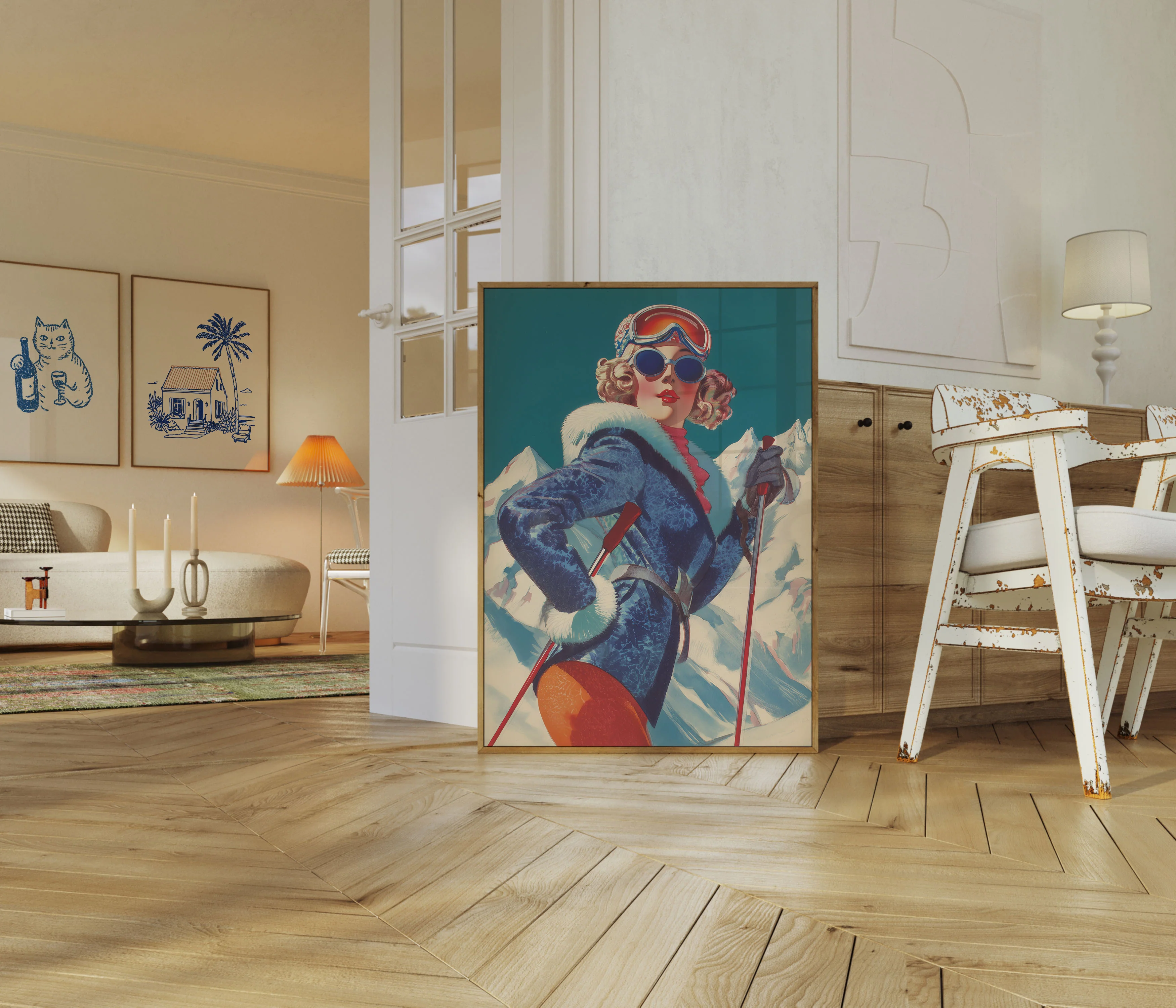Vintage Alpine Ski Goddess Poster - Image 5