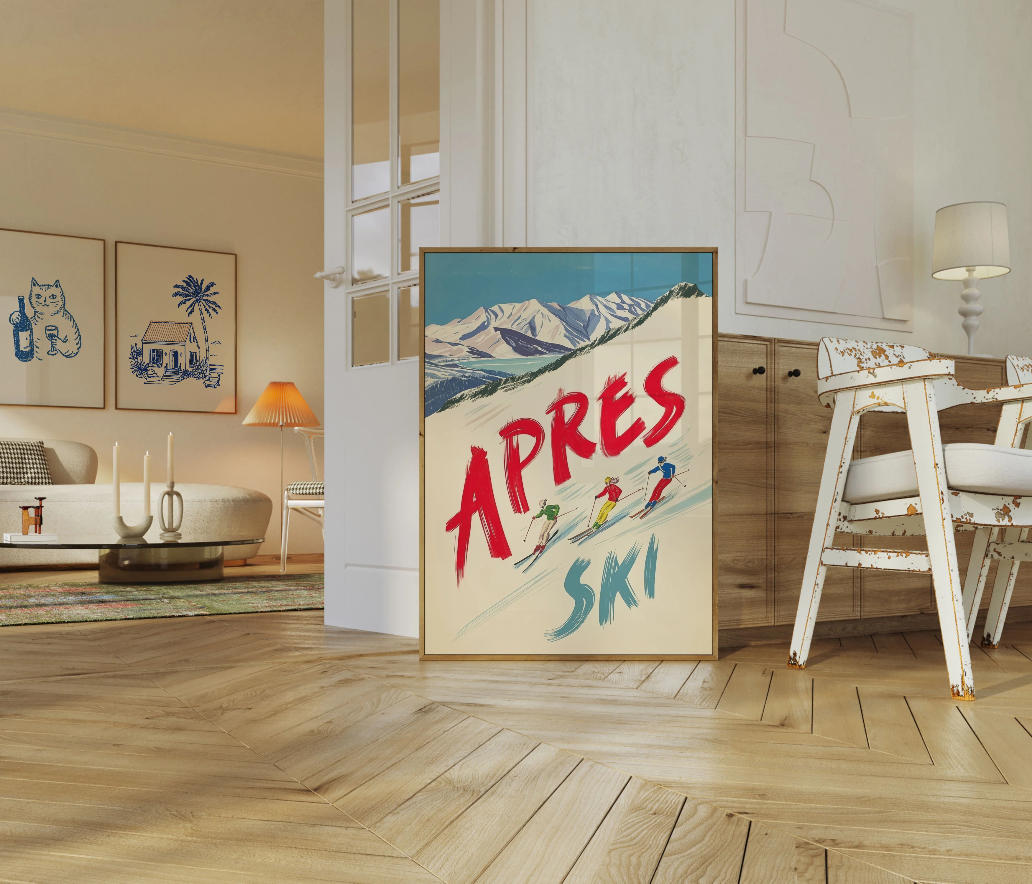 Vintage Apres Ski Mountain Poster - Image 5