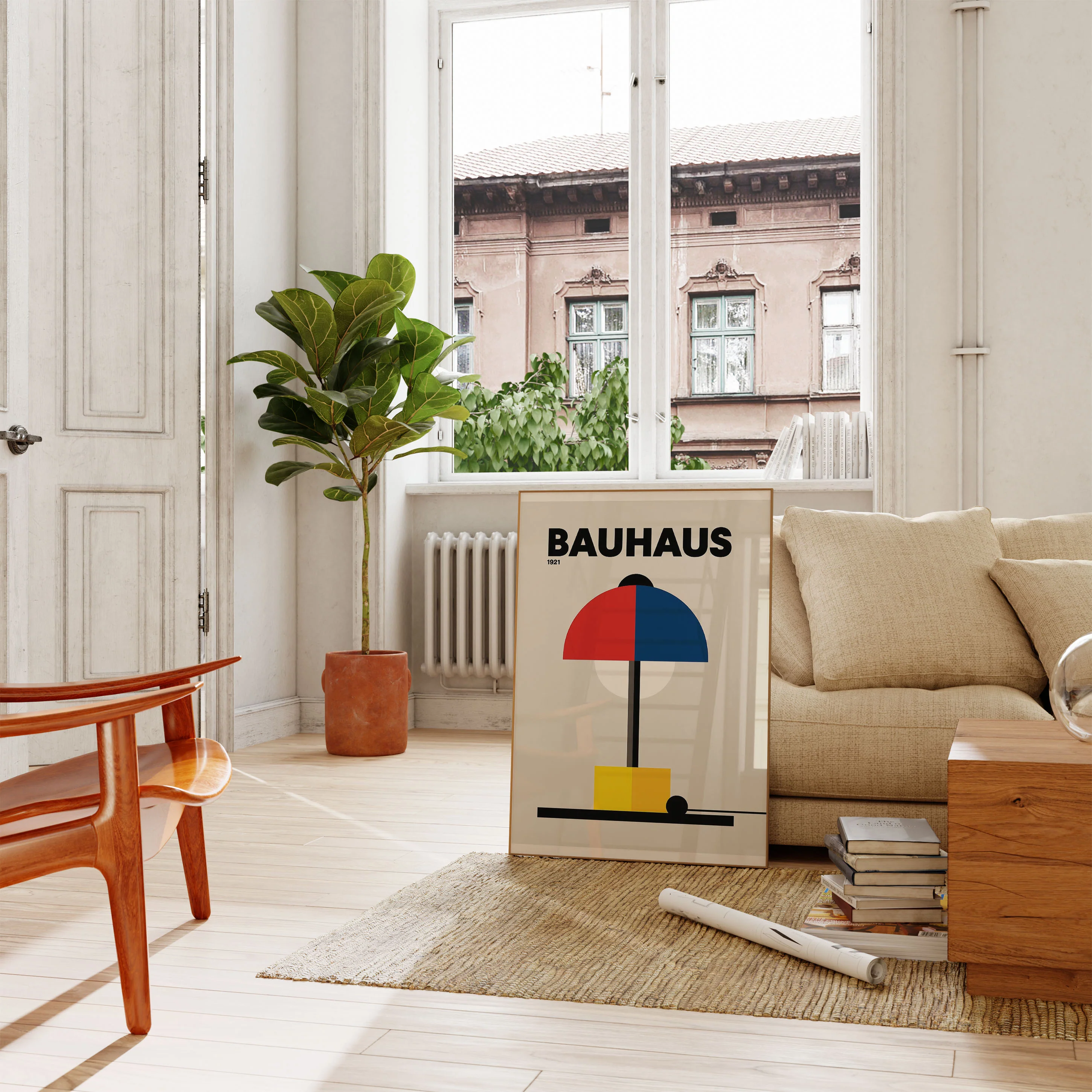 Vintage Bauhaus Lamp Design Poster - Image 2