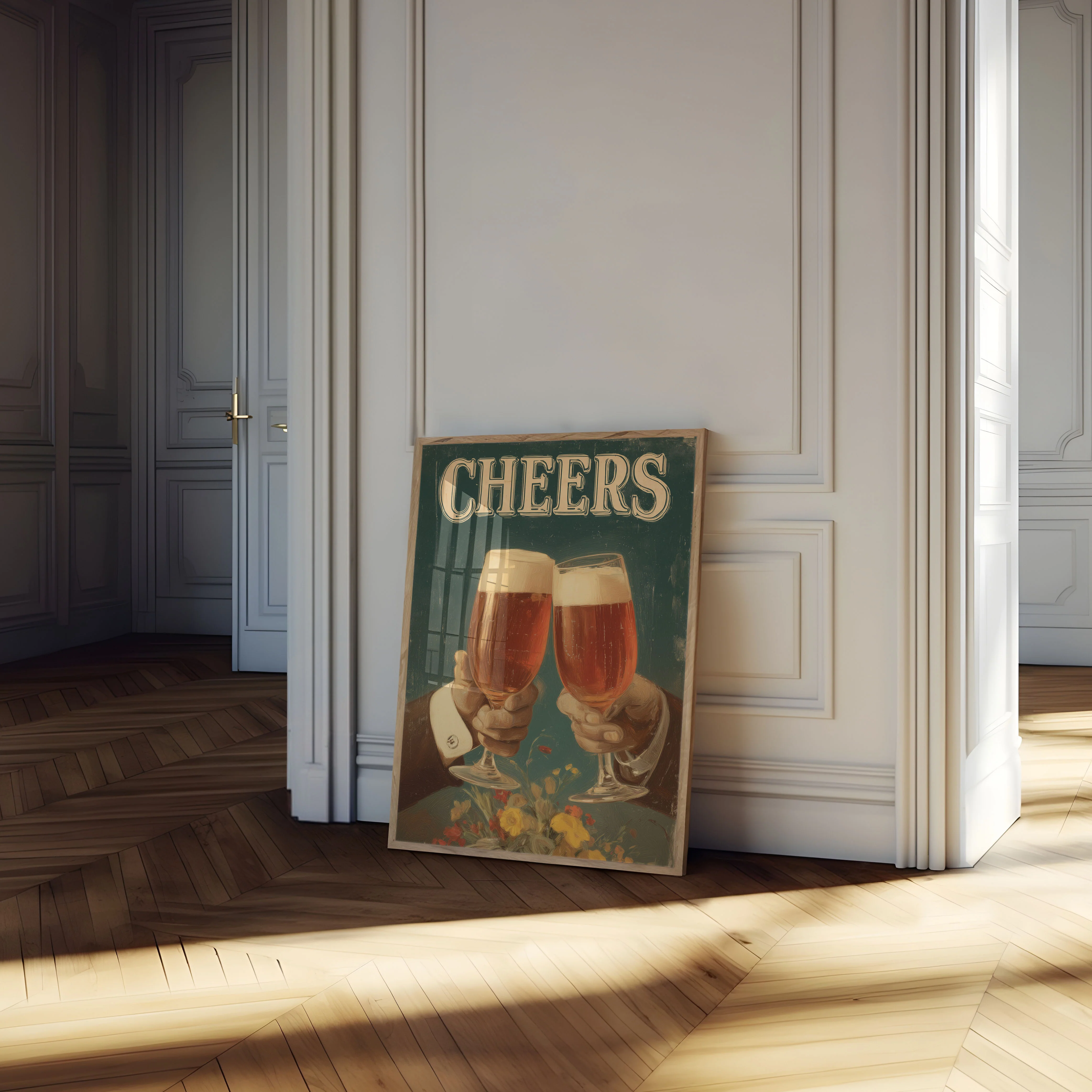 Vintage Beer Cheers Toast Poster - Image 4