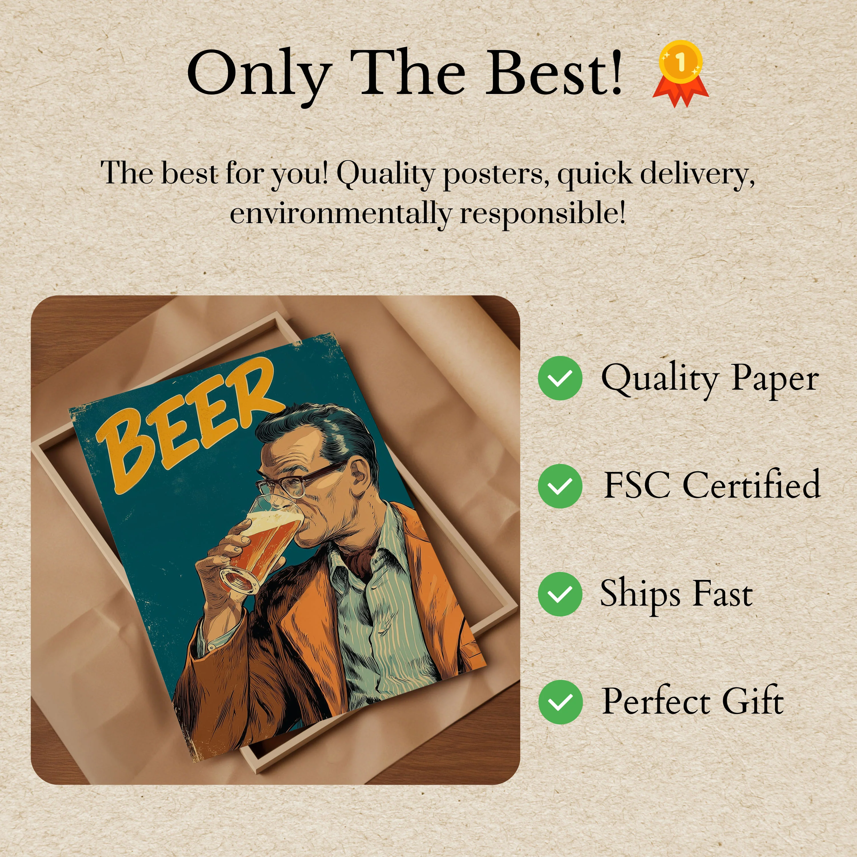 Vintage Beer Lover Poster - Image 3