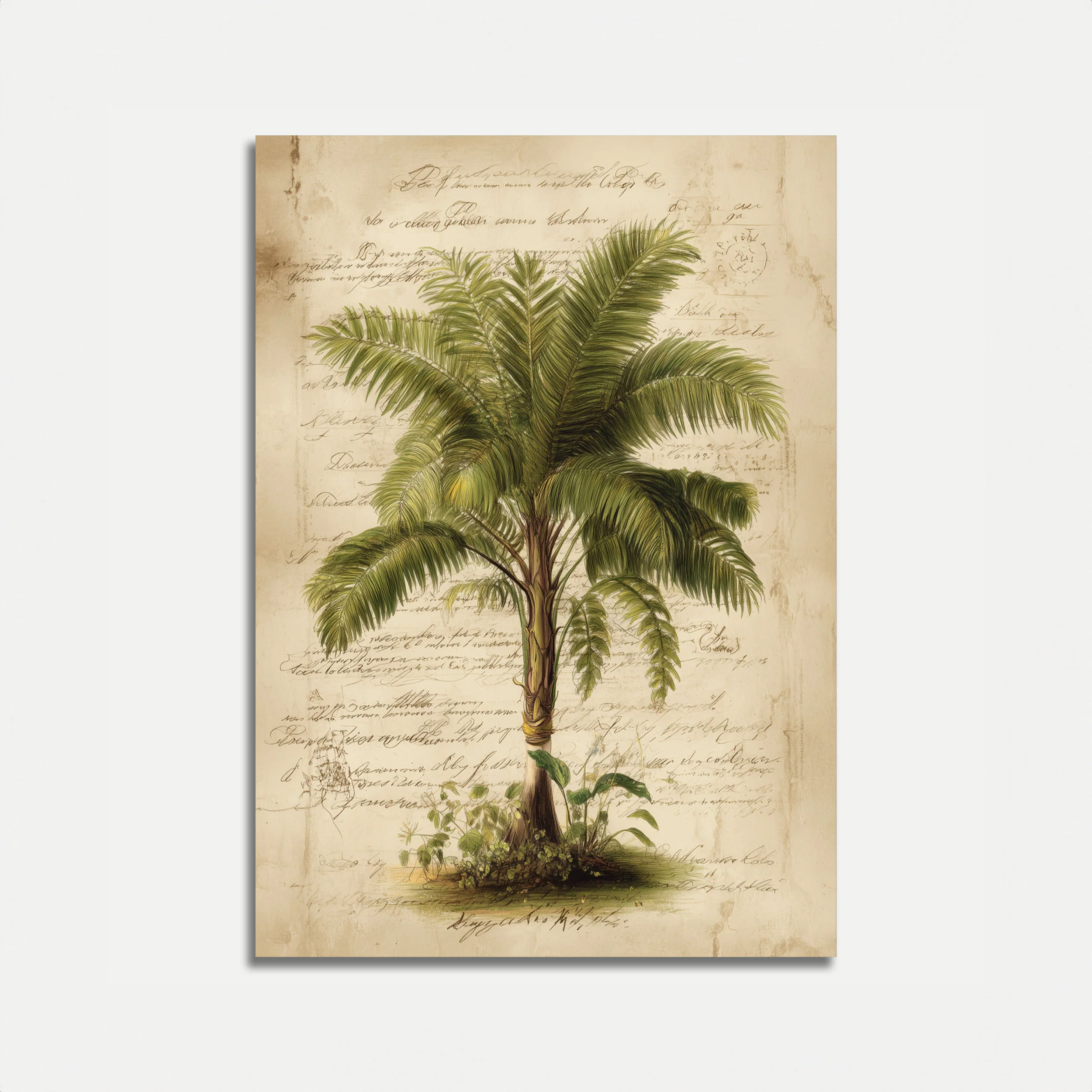 Vintage Botanical Palm Tree Poster