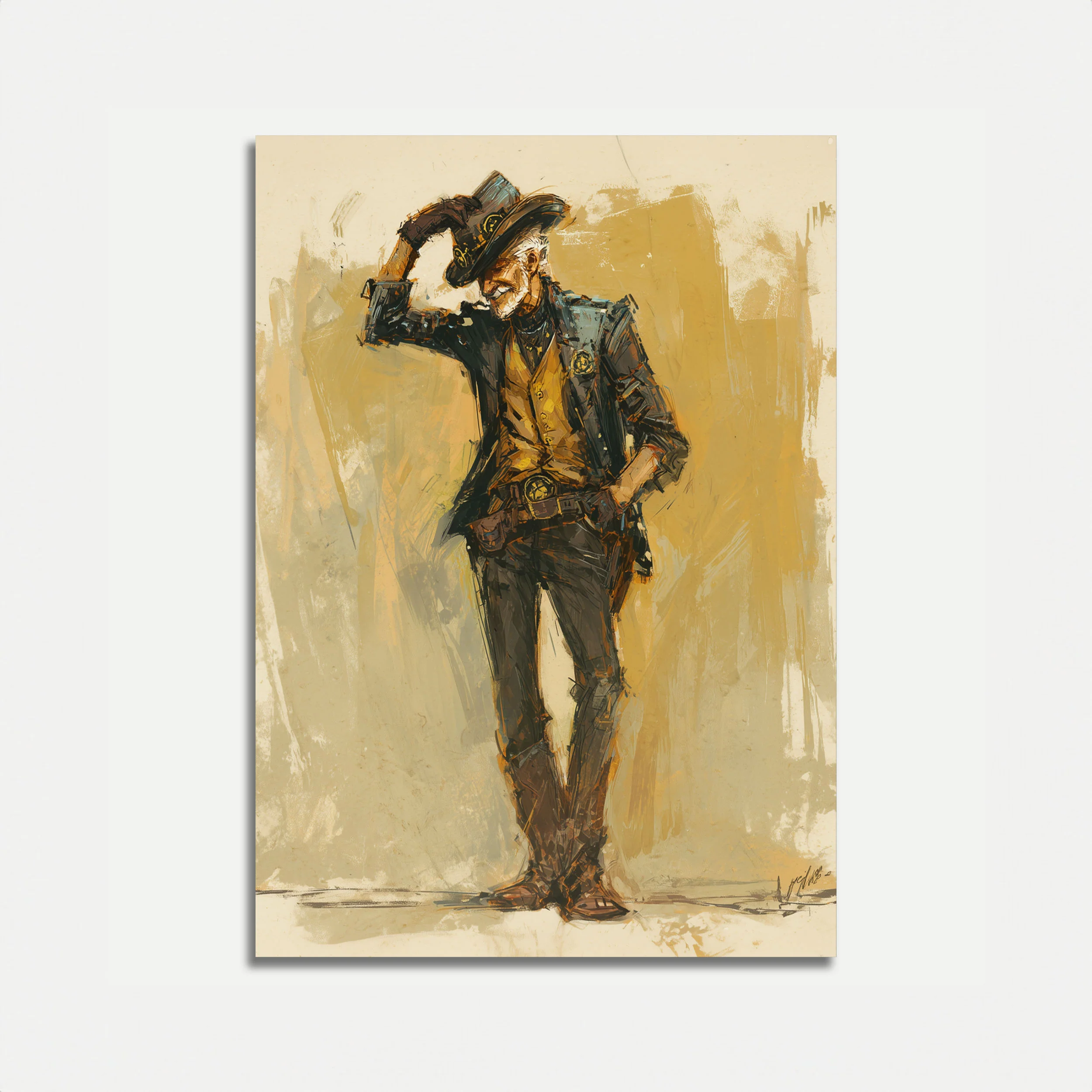 Vintage Cowboy Salute Poster
