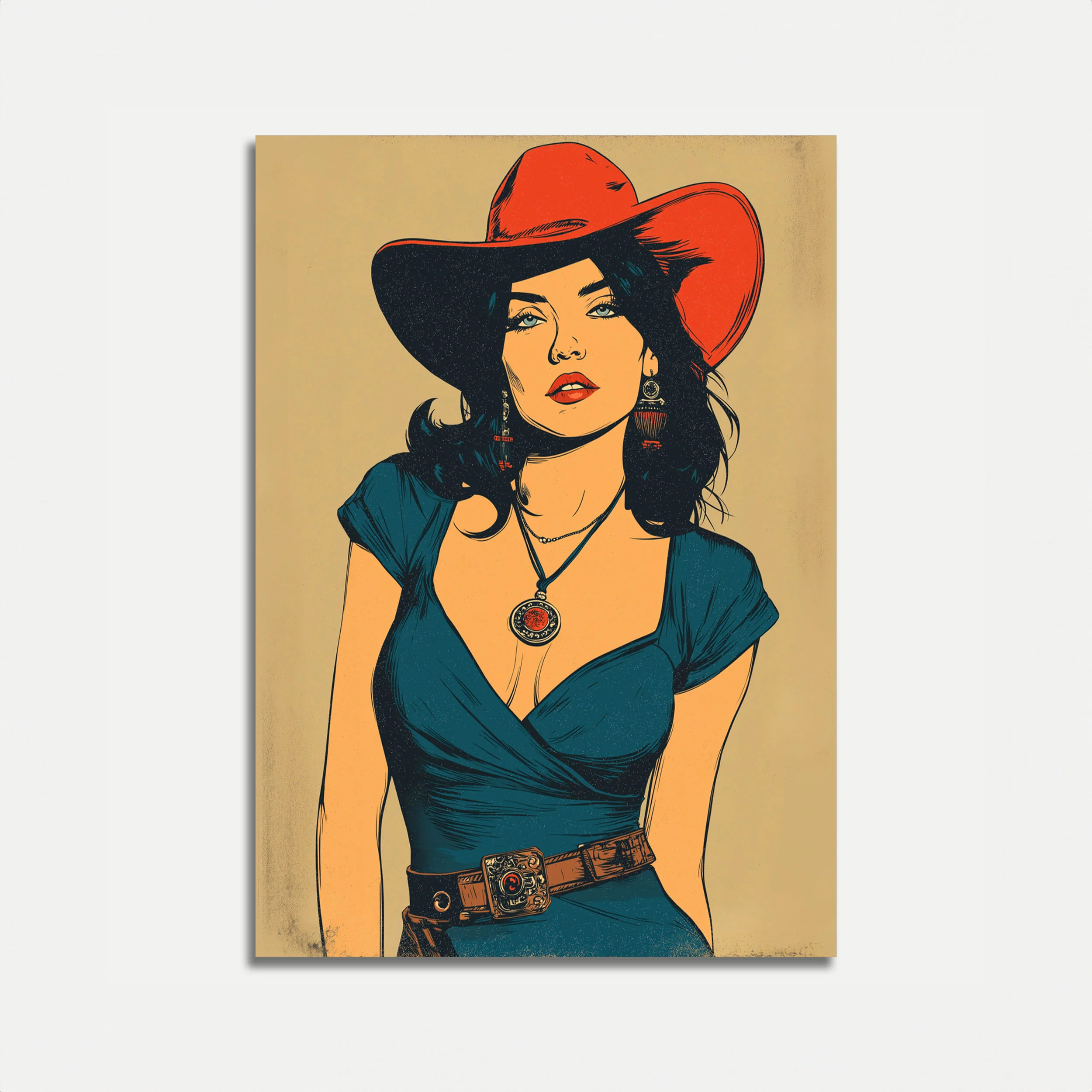 Vintage Cowgirl Western Poster