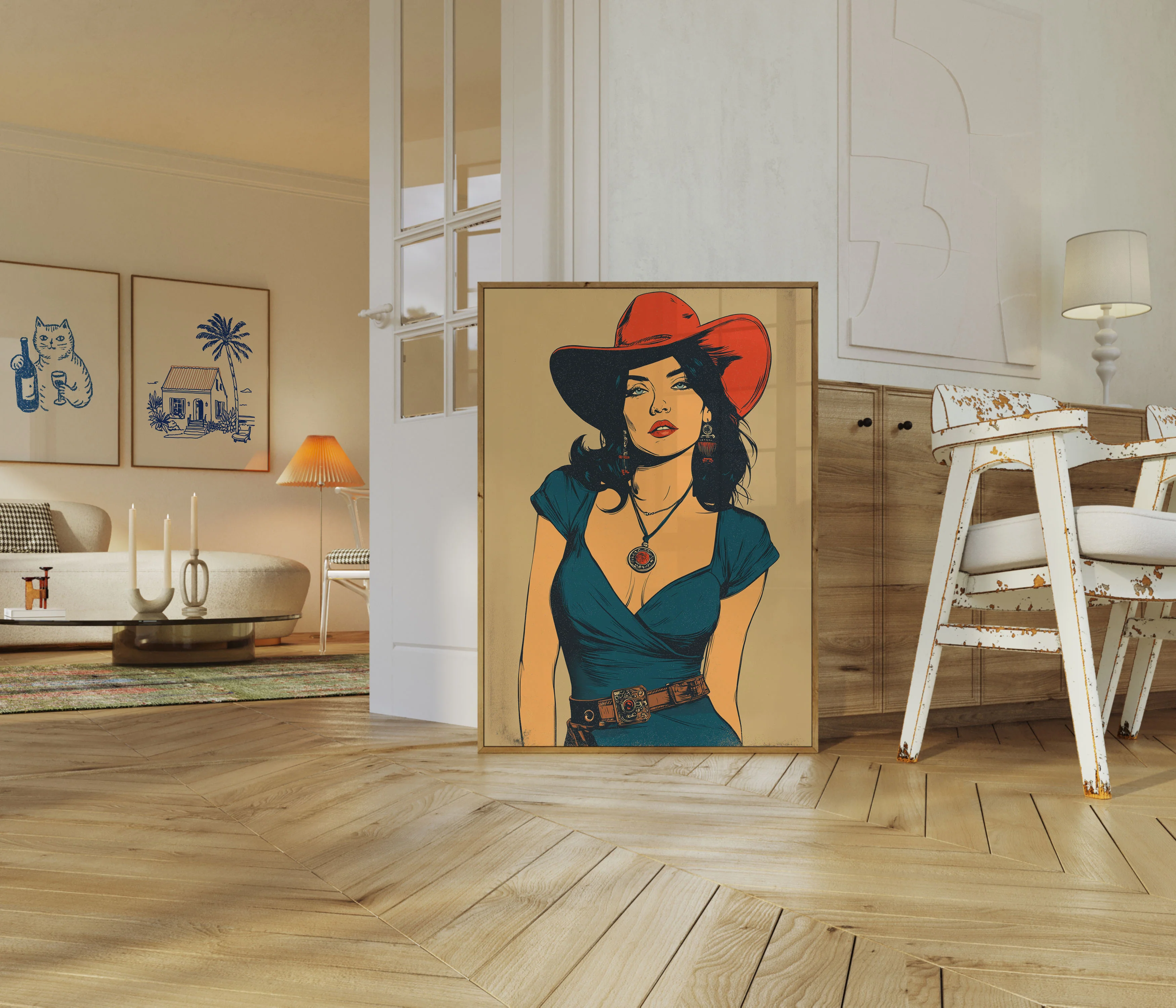 Vintage Cowgirl Western Poster - Image 5
