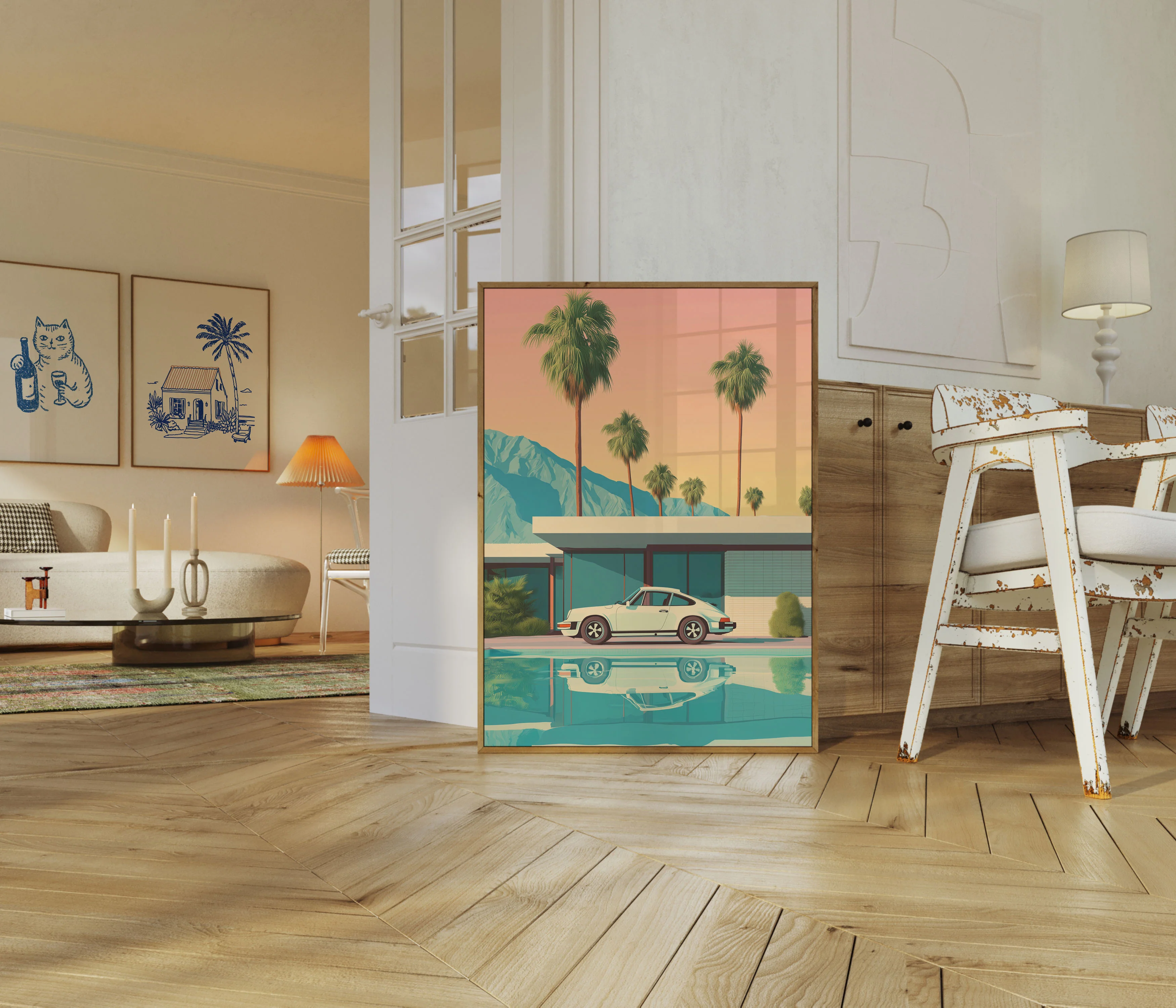 Vintage Desert Porsche Poster - Image 5