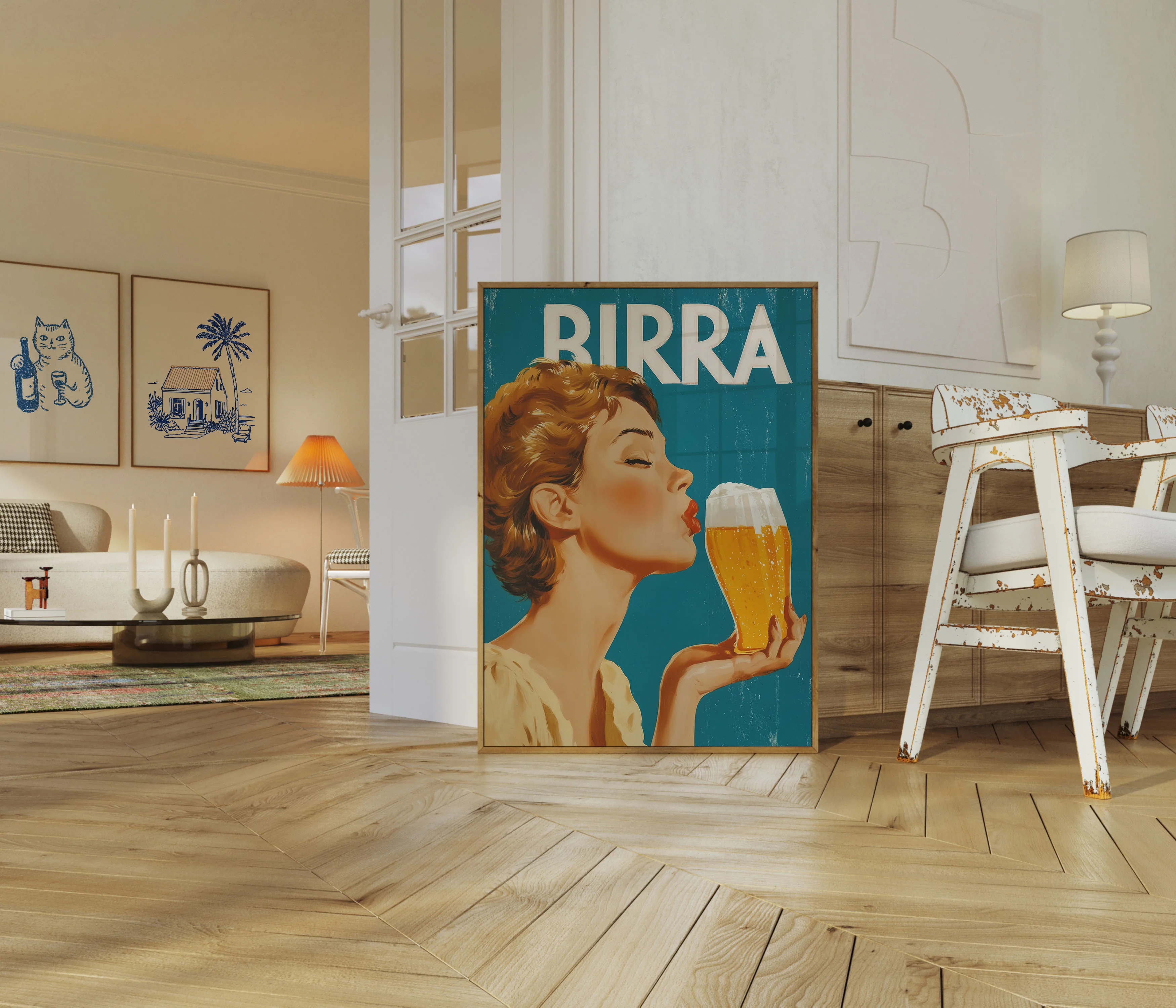 Vintage Italian Birra Beer Poster - Image 5