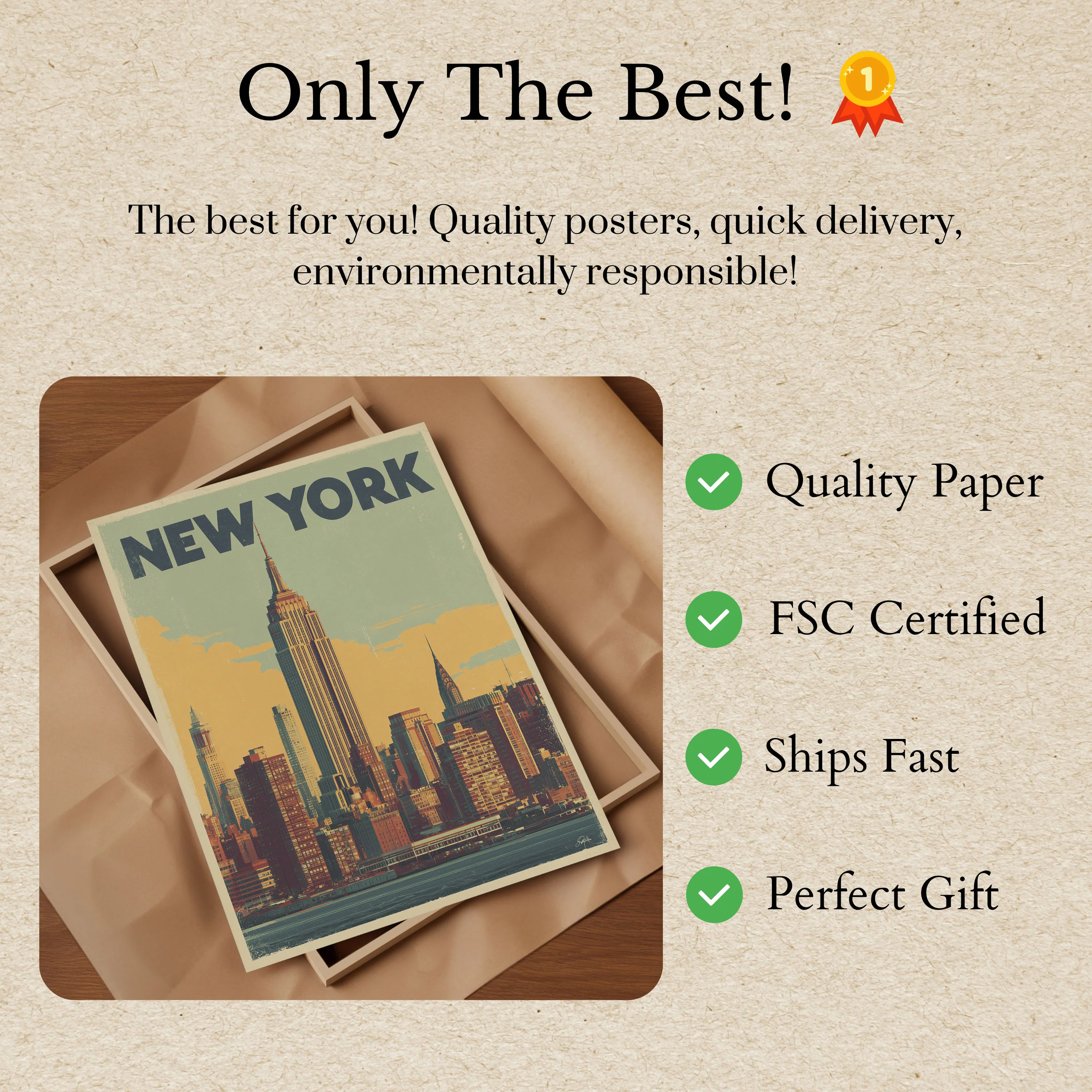 Vintage New York Cityscape Poster - Image 3