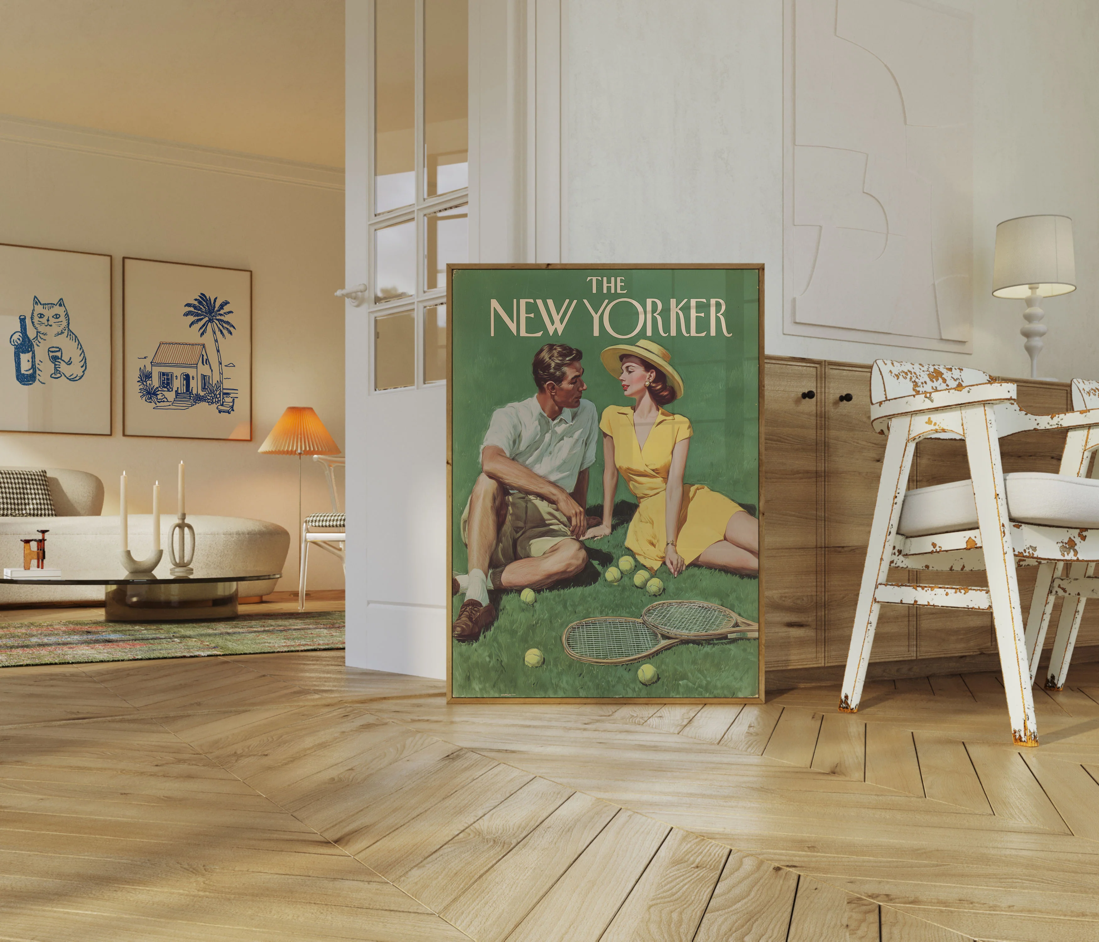 Vintage New Yorker Tennis Poster - Image 5