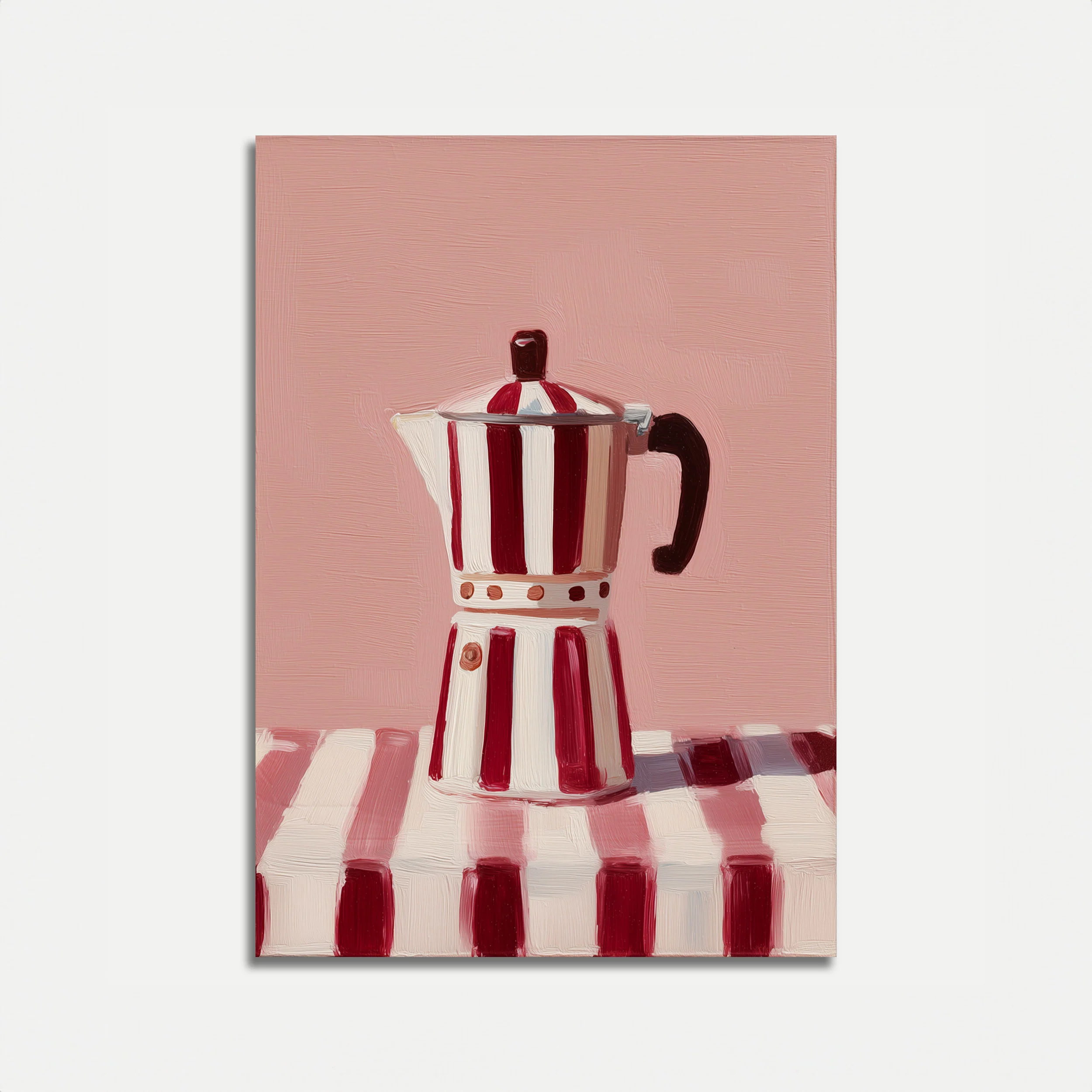 Vintage Red Striped Coffee Maker Poster