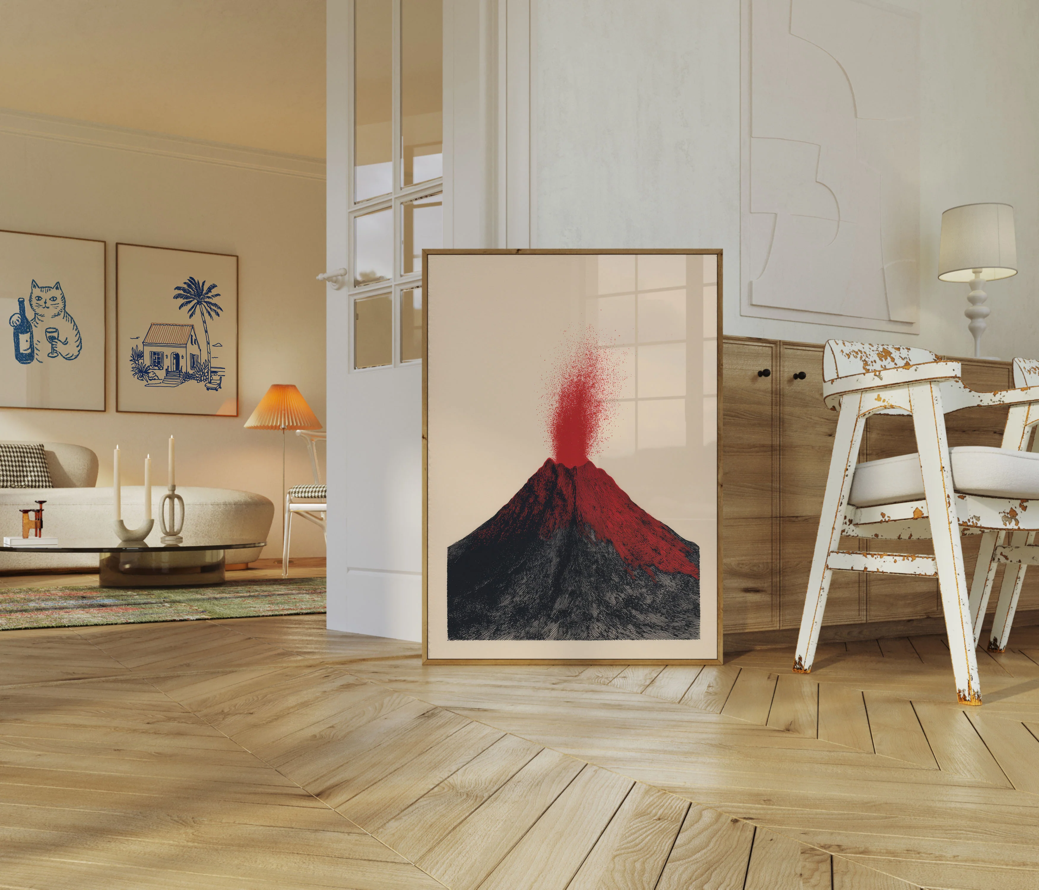 Volcanic Eruption Red Explosion Poster - Image 5