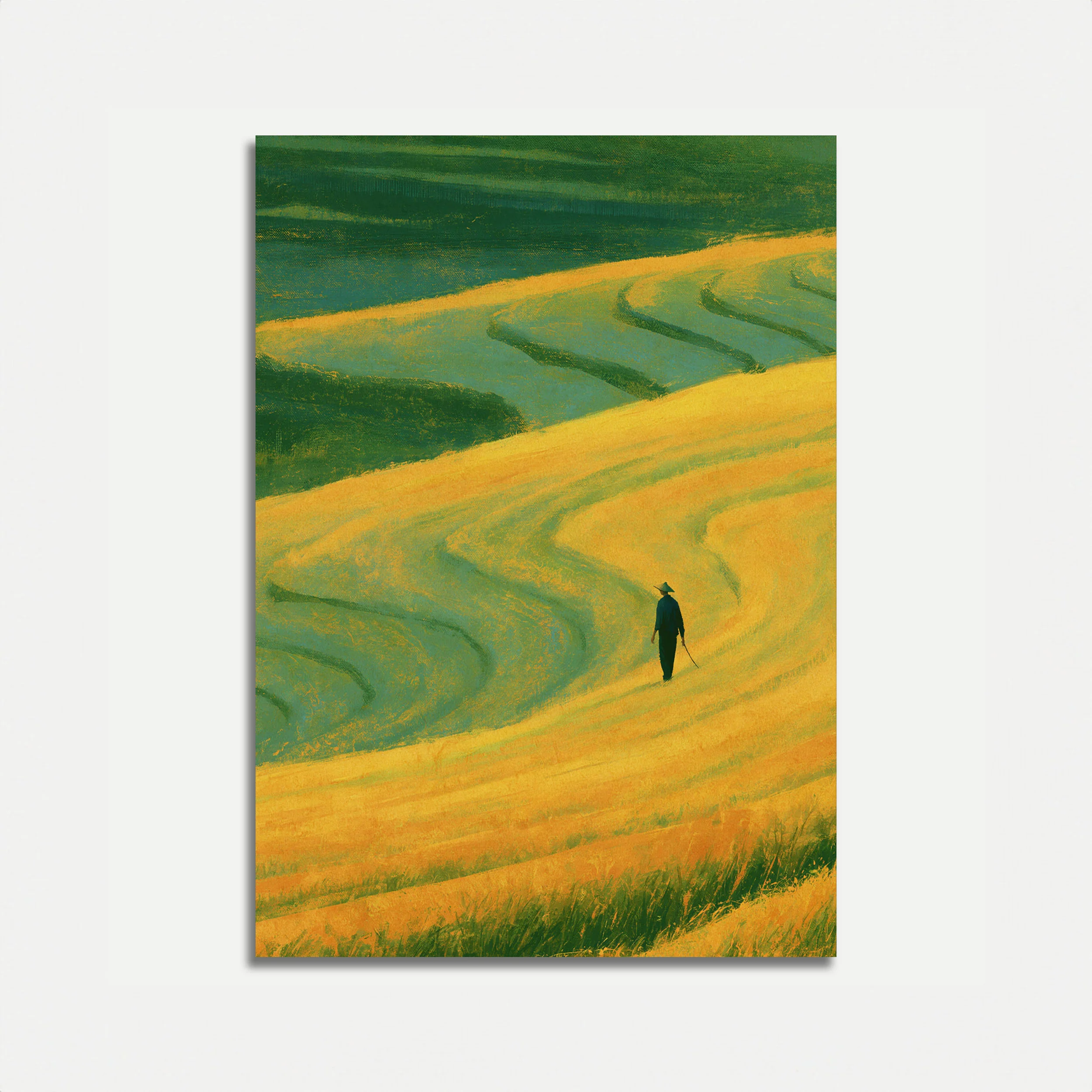 Wanderer in Golden Fields Poster