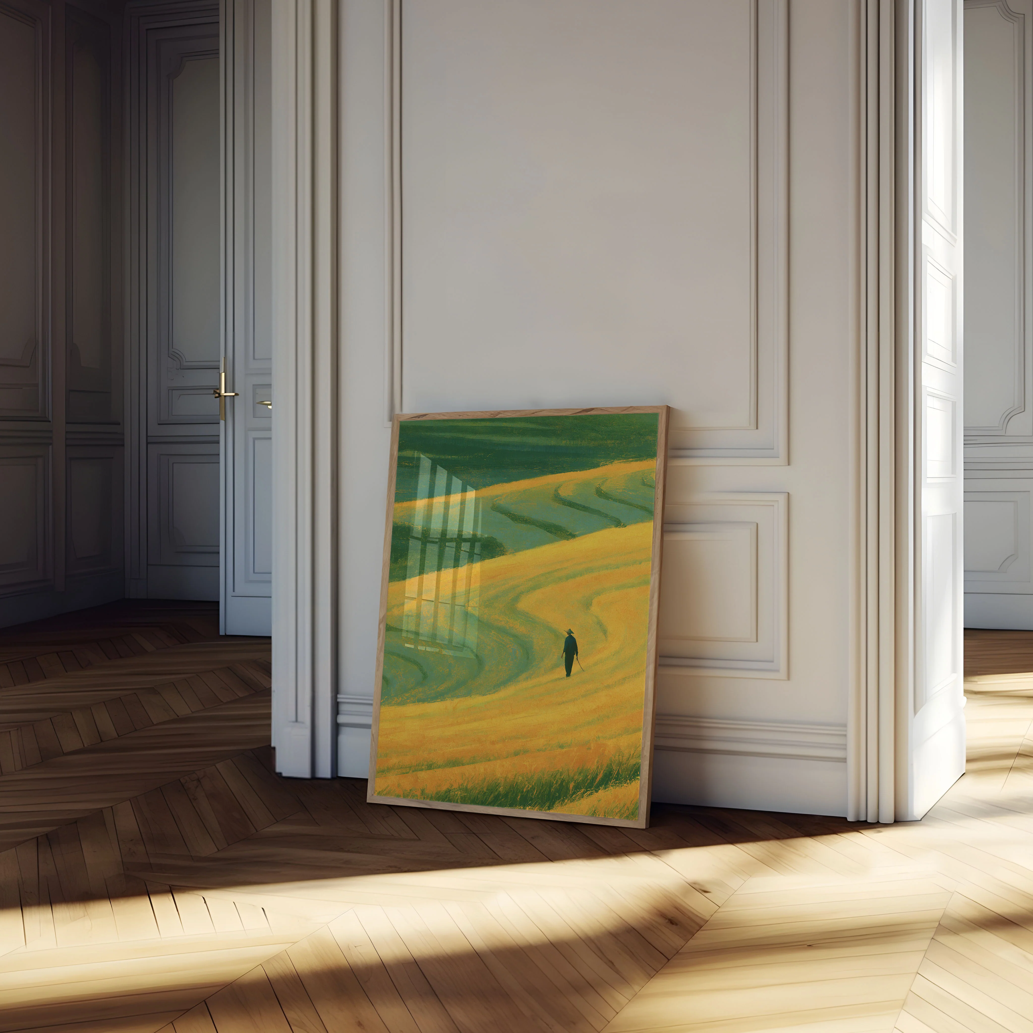 Wanderer in Golden Fields Poster - Image 4