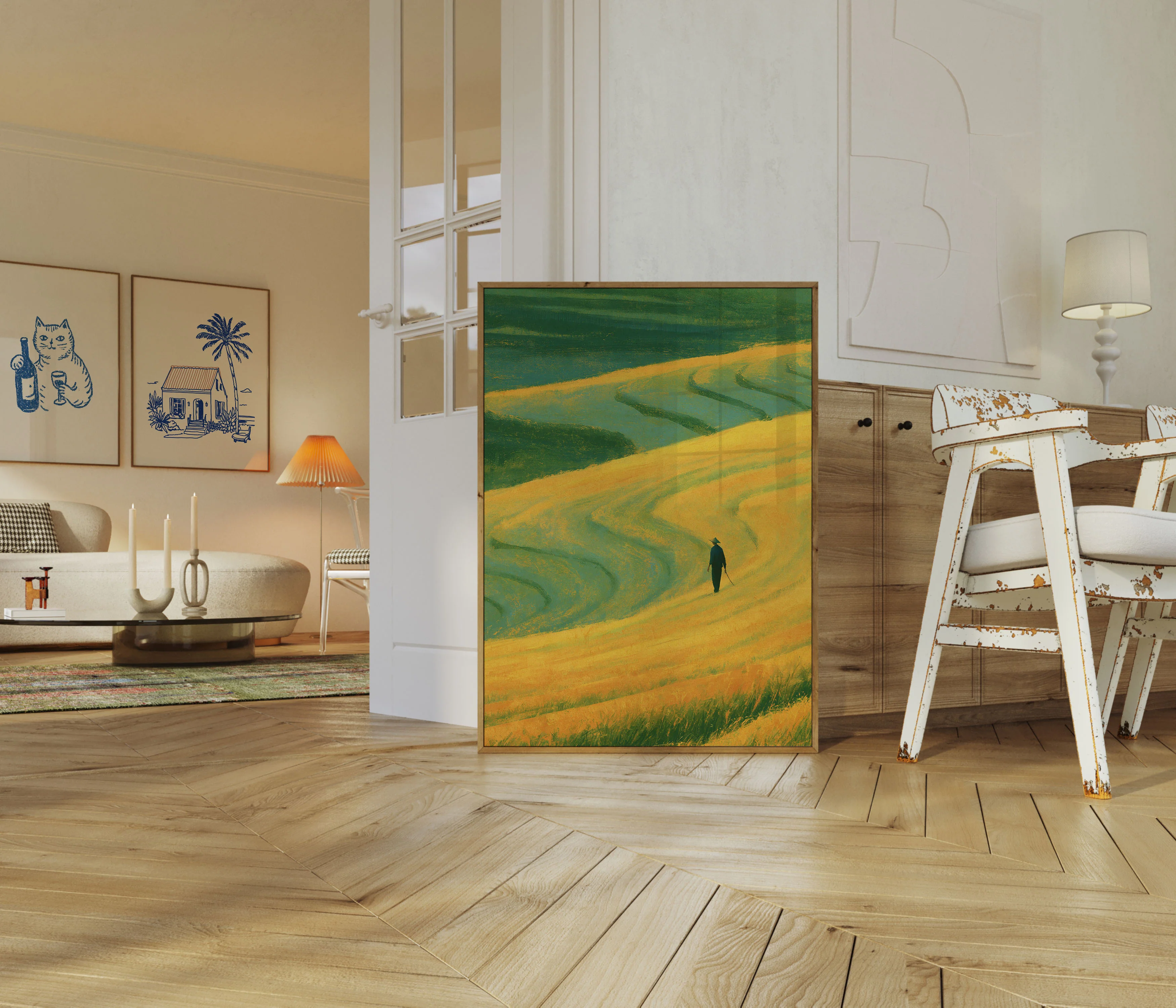 Wanderer in Golden Fields Poster - Image 5