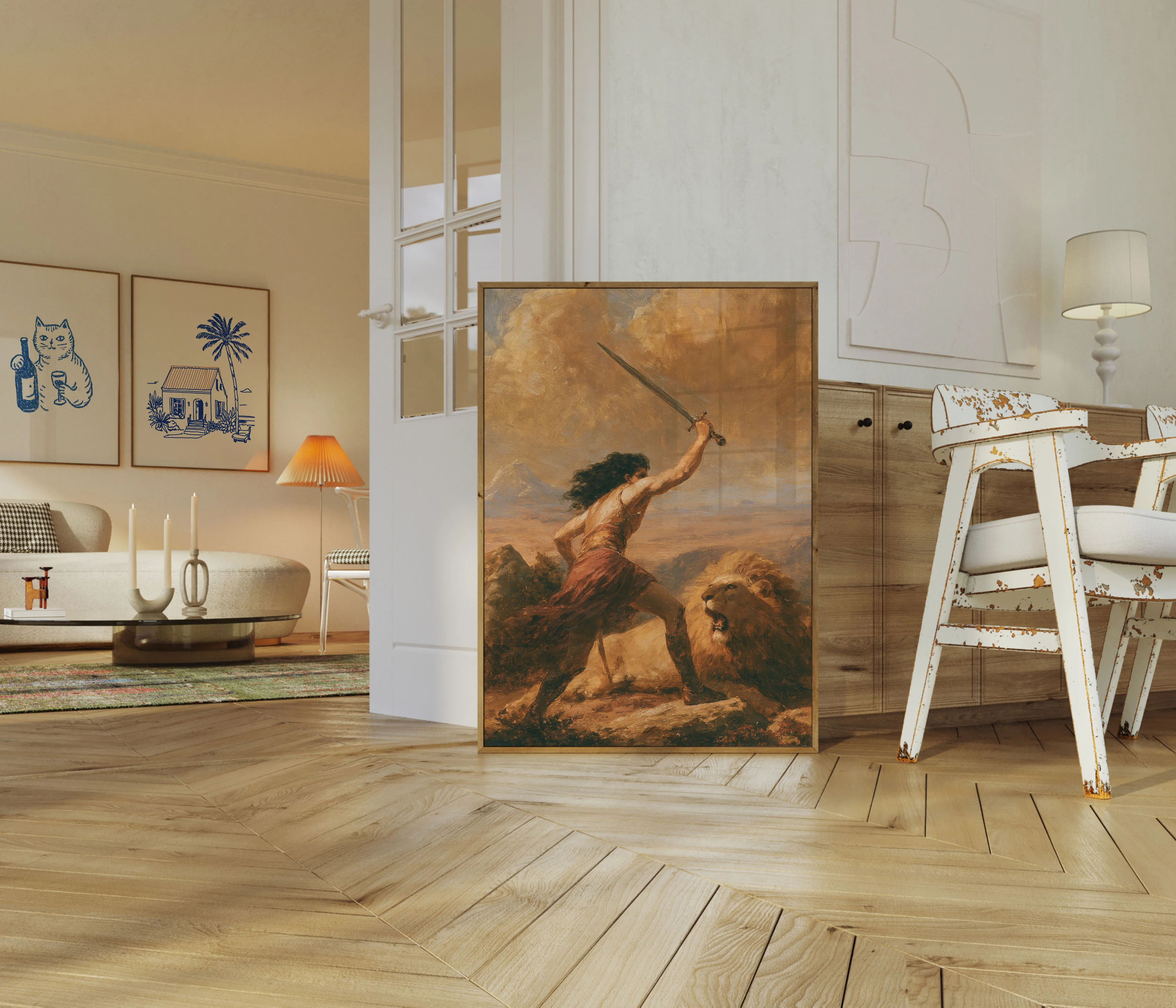 Warrior and Lion Desert Poster - Image 5