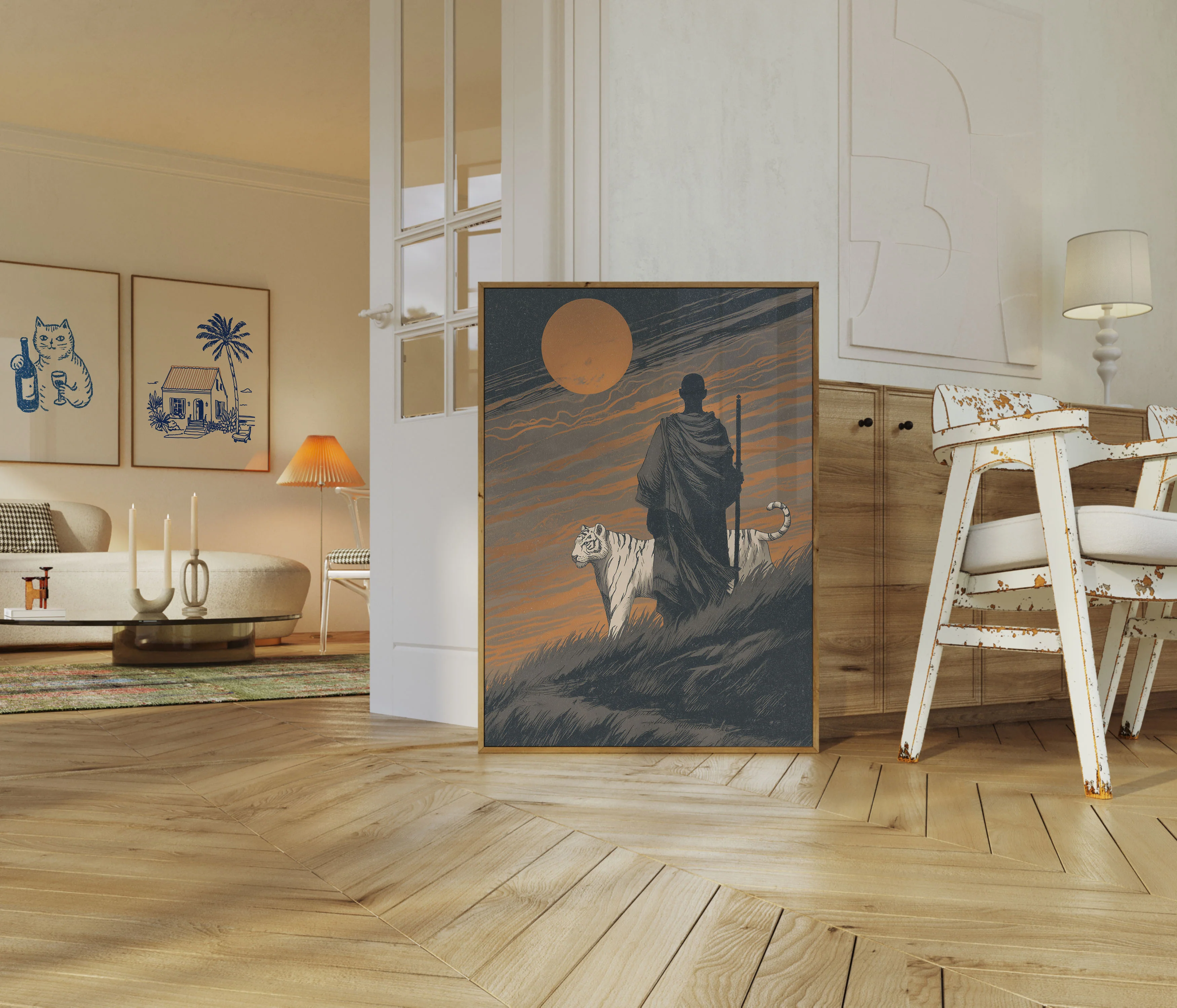 Warrior and White Tiger Poster - Image 5