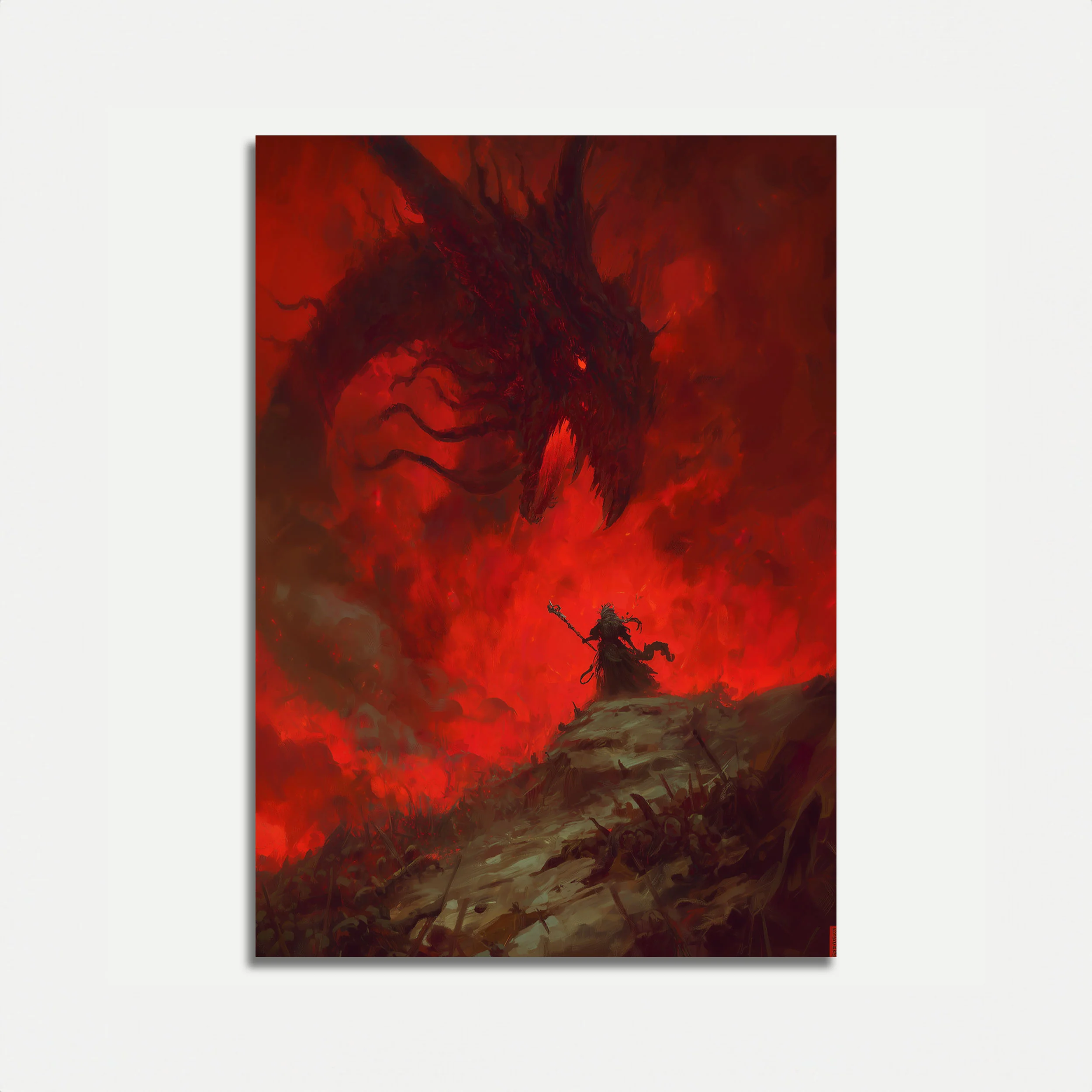 Warrior Facing the Demon Poster