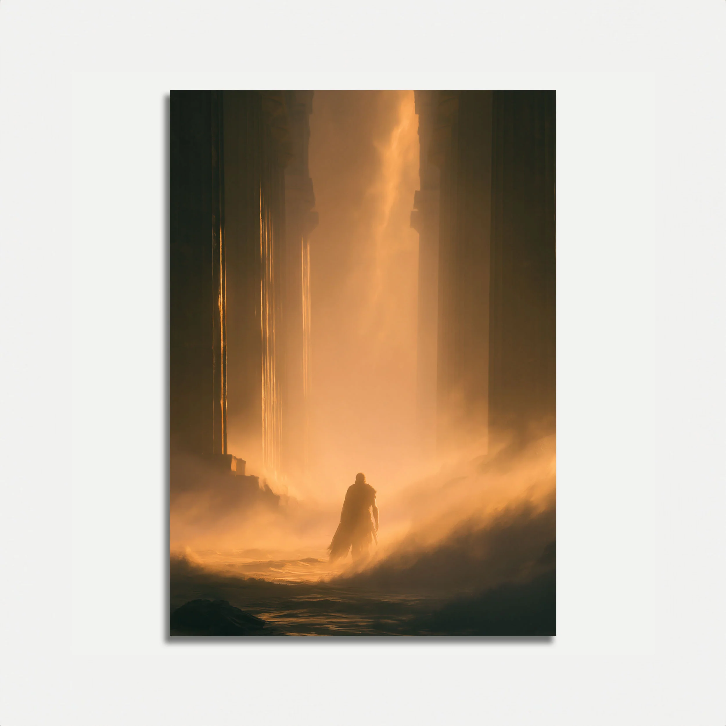 Warrior in Golden Mist Poster