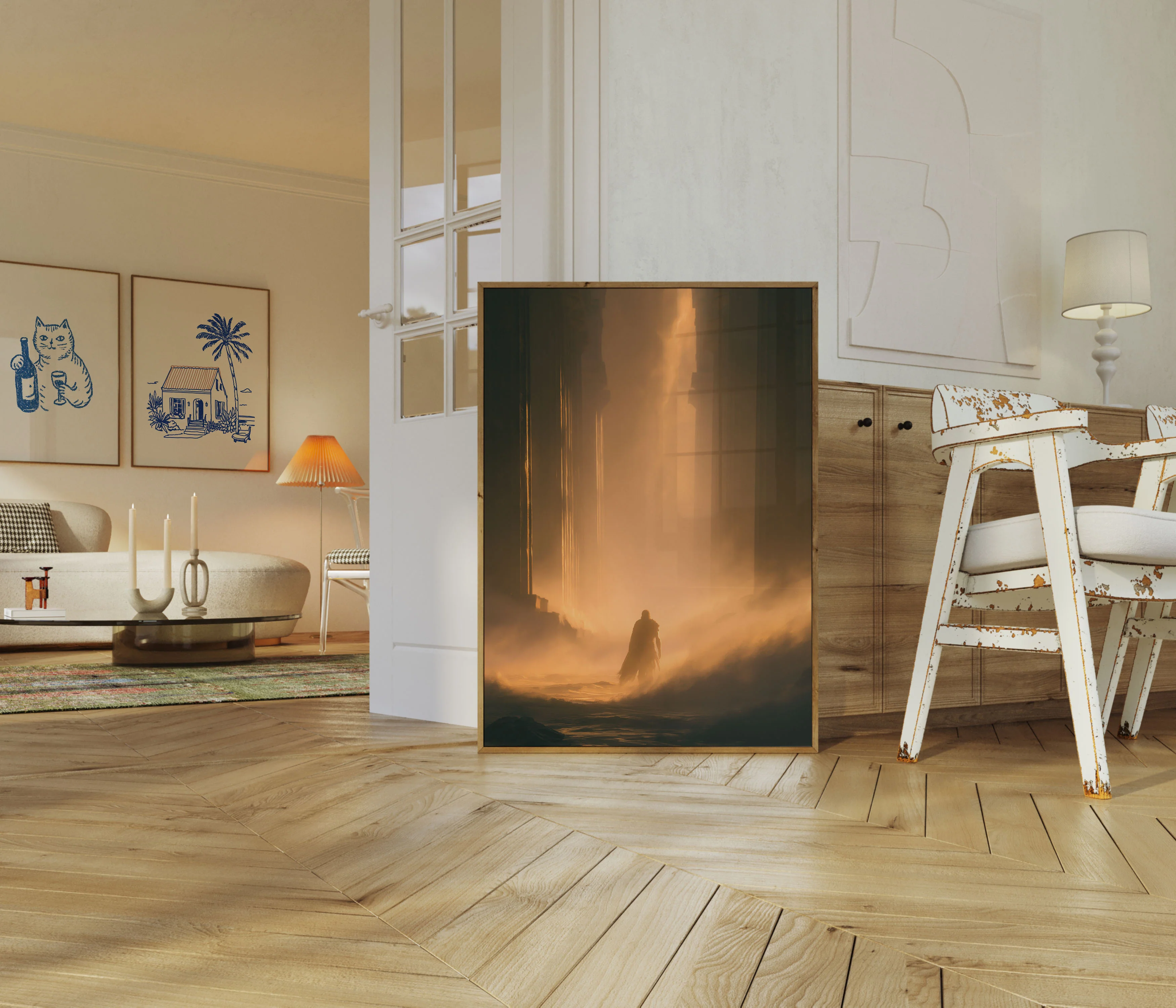 Warrior in Golden Mist Poster - Image 5