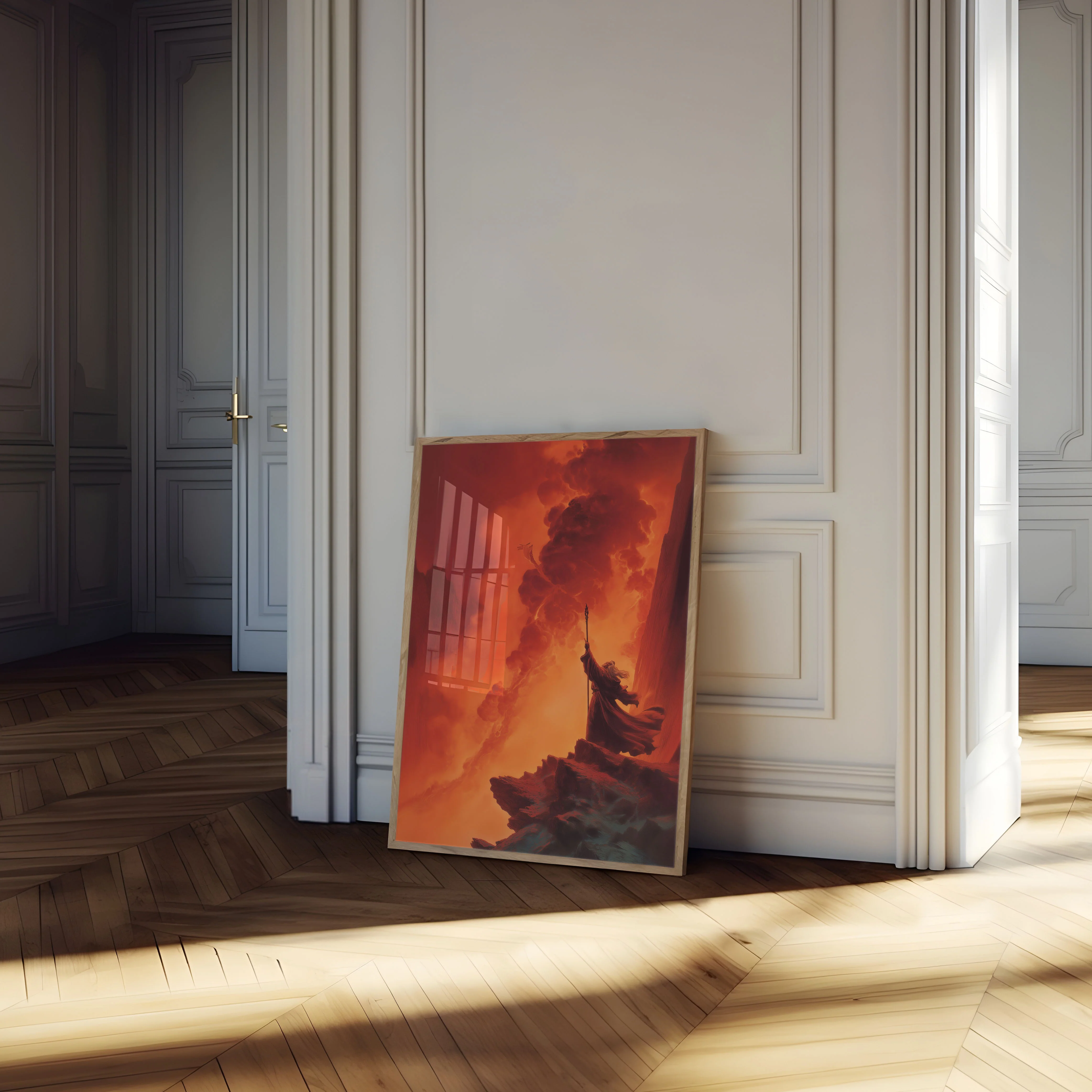Warrior in Inferno Flames Poster - Image 4