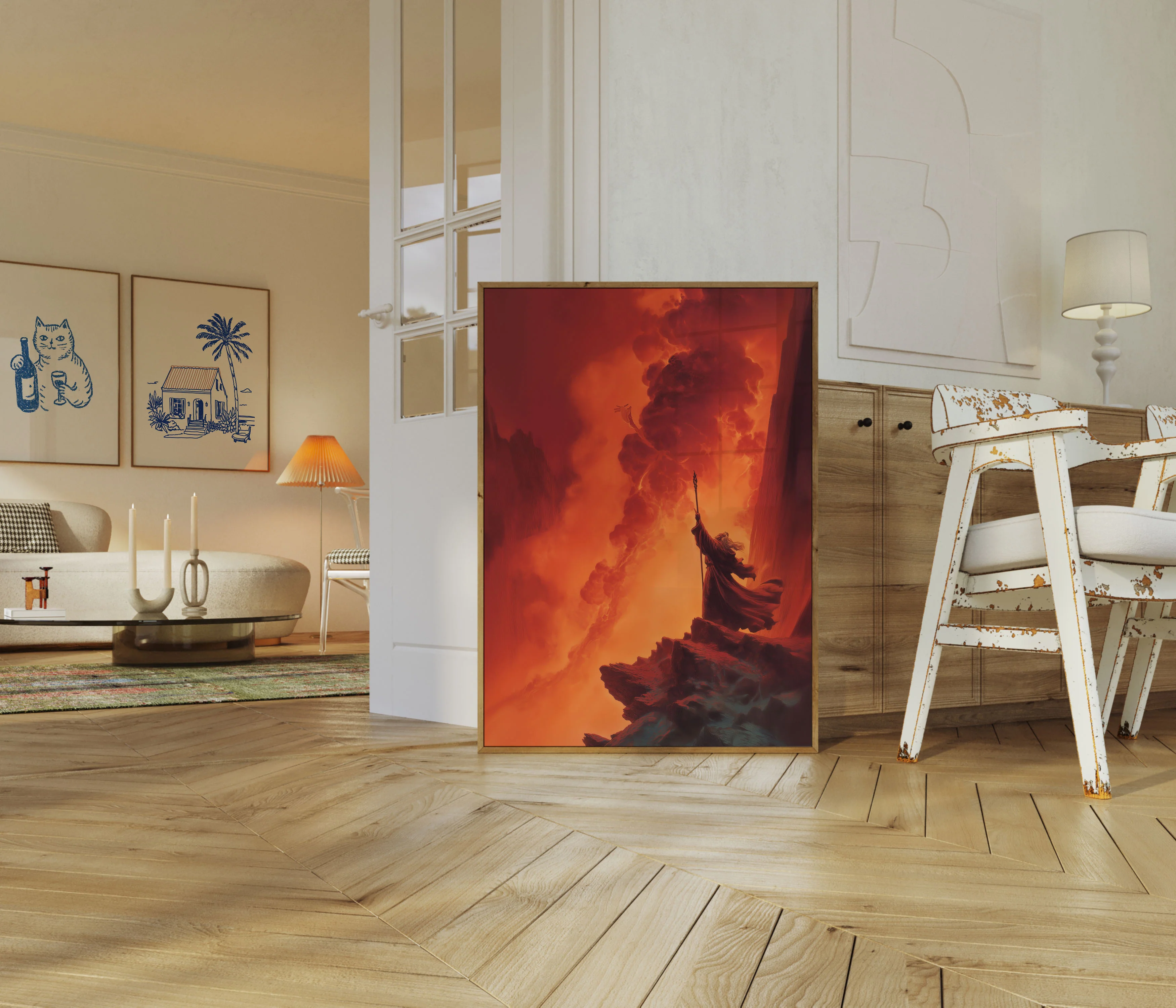 Warrior in Inferno Flames Poster - Image 5